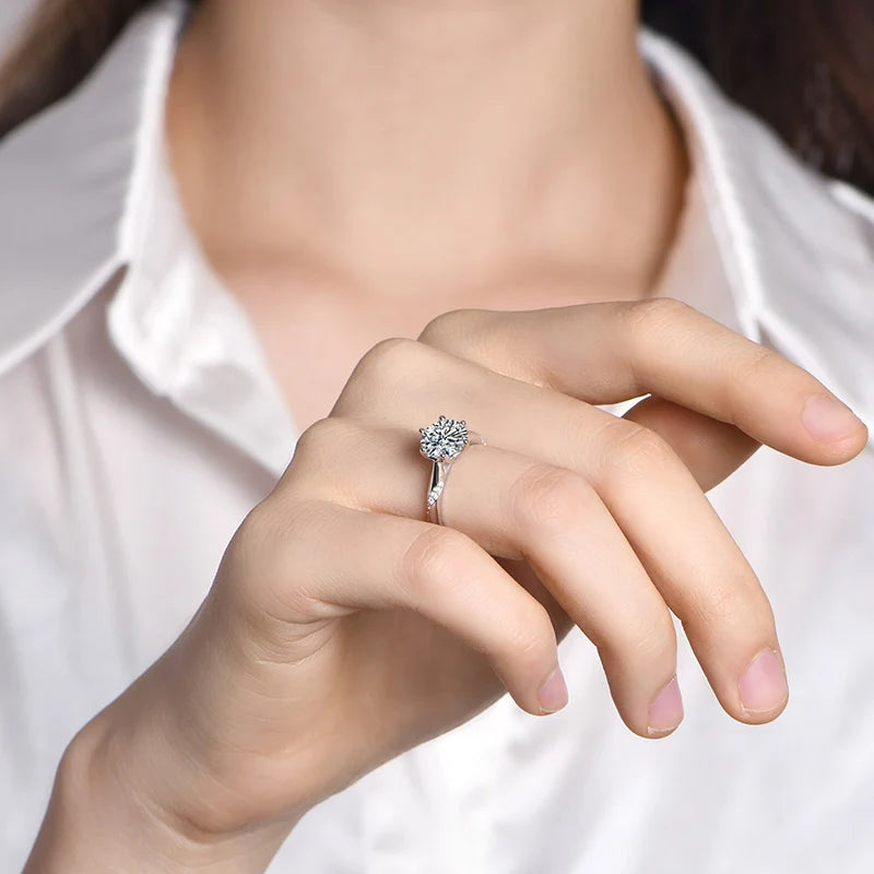 Anel de Noivado com Pedra Moissanite 2ct