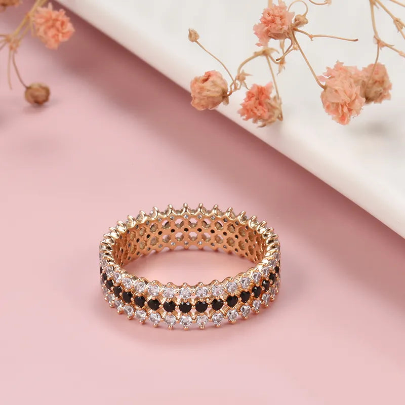 Anel Ouro Rosa Delicado Bold