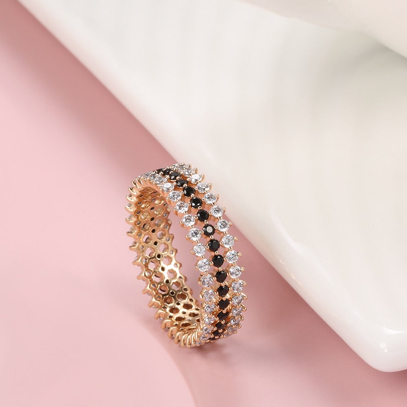Anel Ouro Rosa Delicado Bold