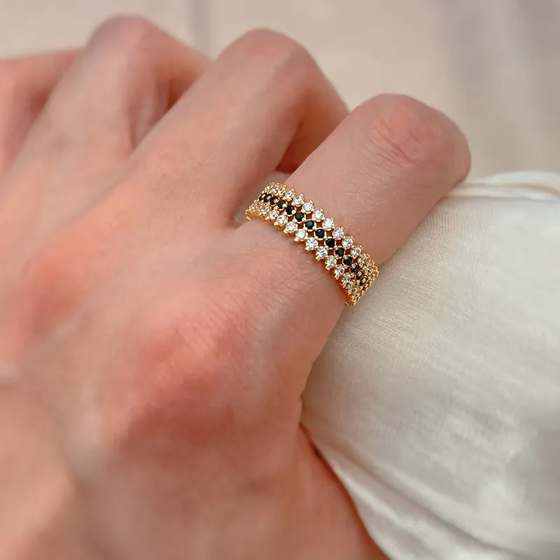 Anel Ouro Rosa Delicado Bold