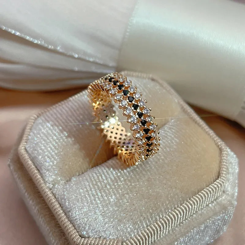 Anel Ouro Rosa Delicado Bold