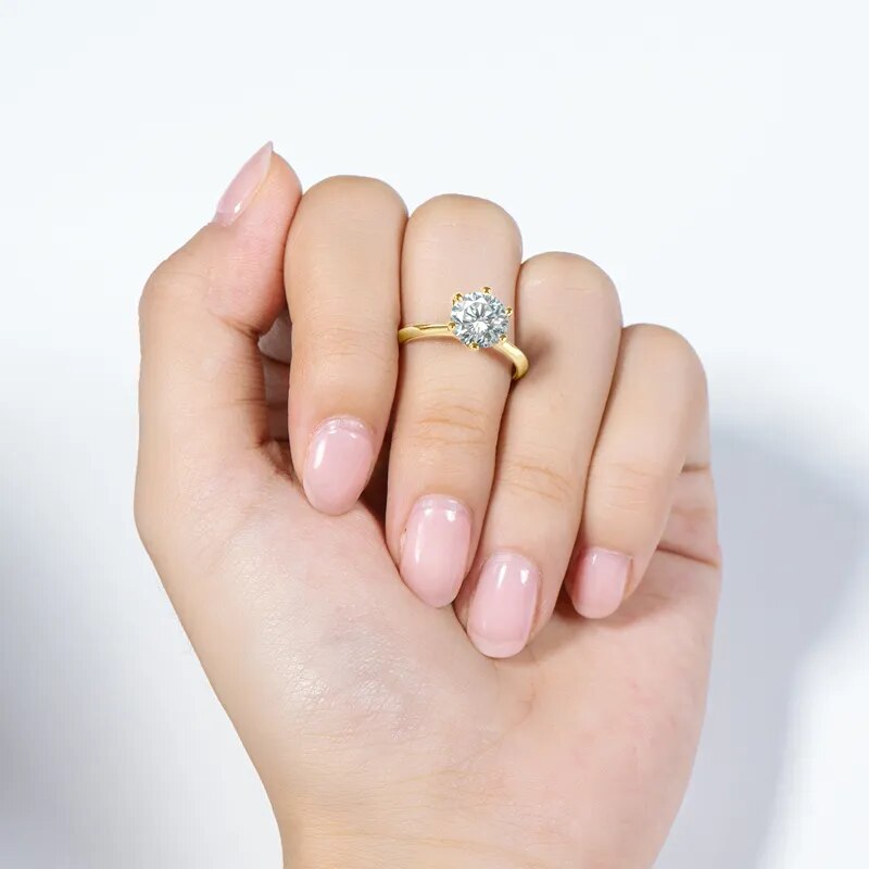 Anel Solitário Banhado a Ouro