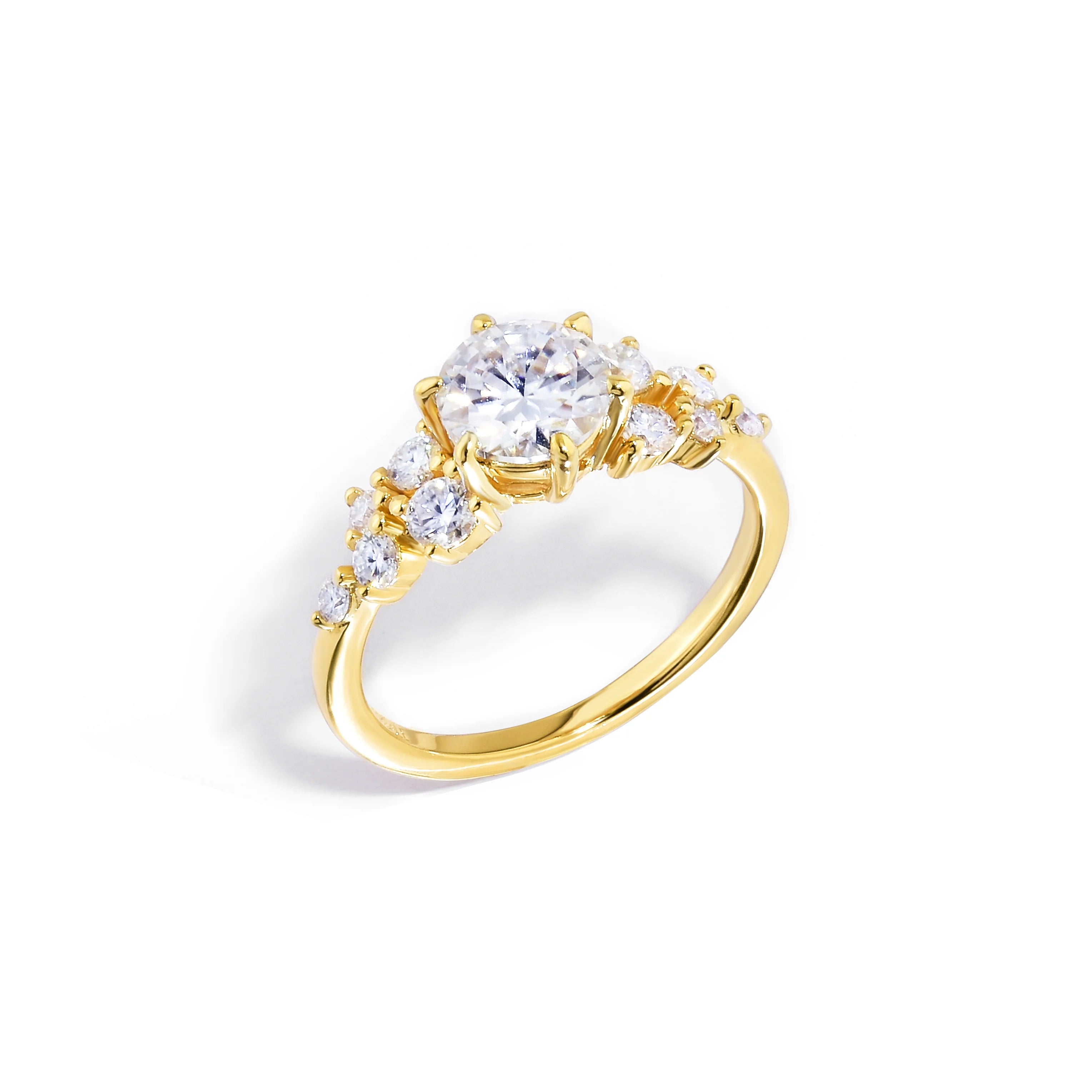 Anel Floral Cravejado Moissanite 1ct