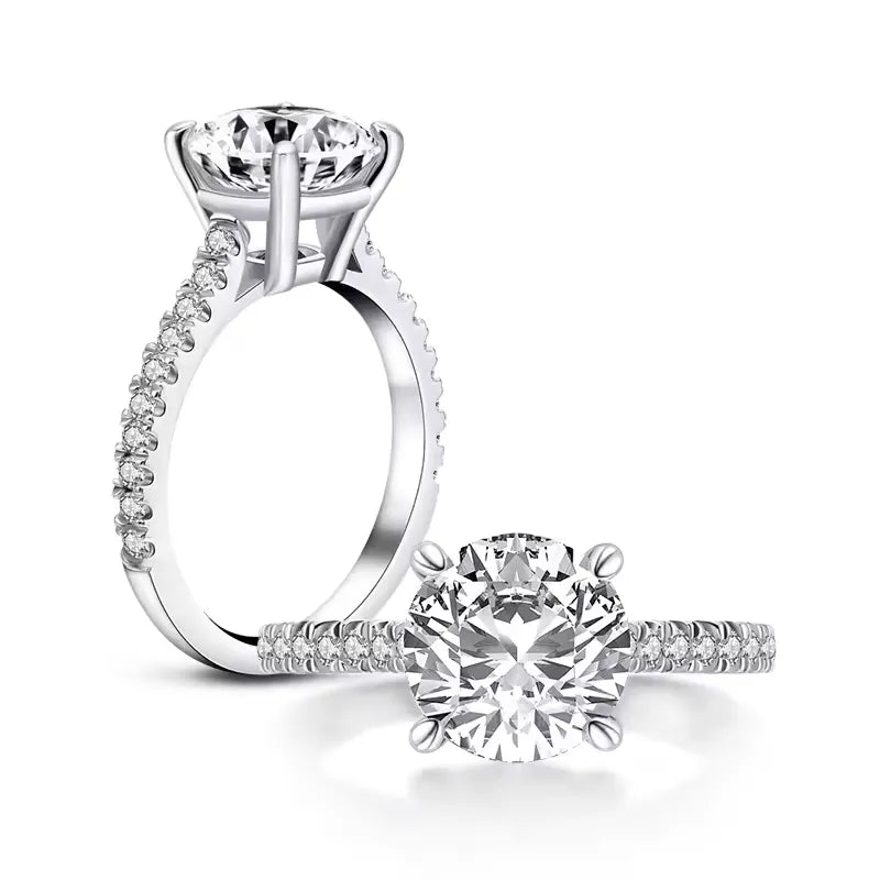 Anel Noivado Prata 925 com Moissanite 2ct