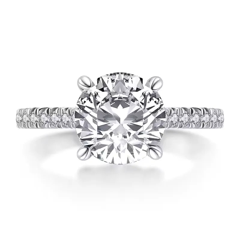 Anel Noivado Prata 925 com Moissanite 2ct