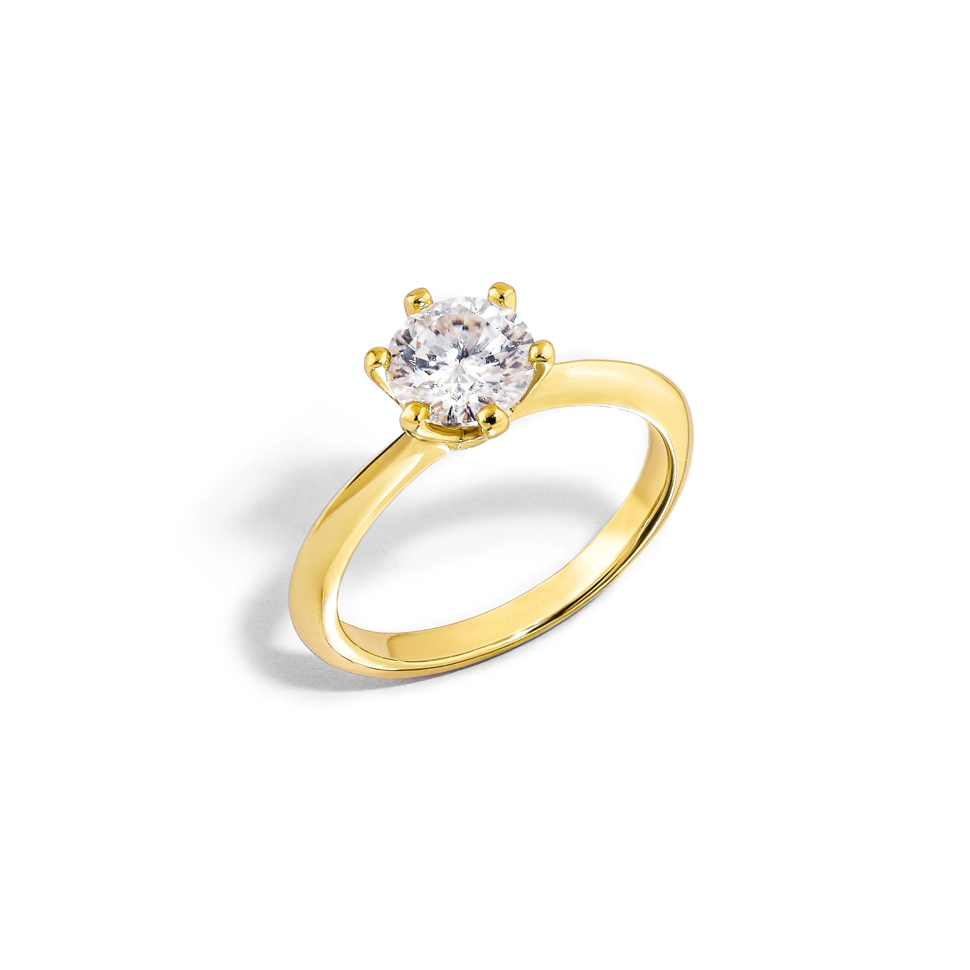 Anel Solitário Clássico com Moissanite 1ct