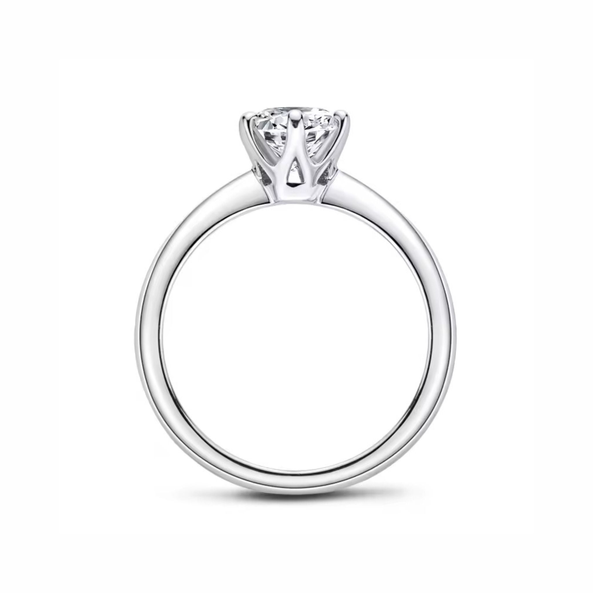 Anel Solitário em Prata 925 com Moissanite 1ct
