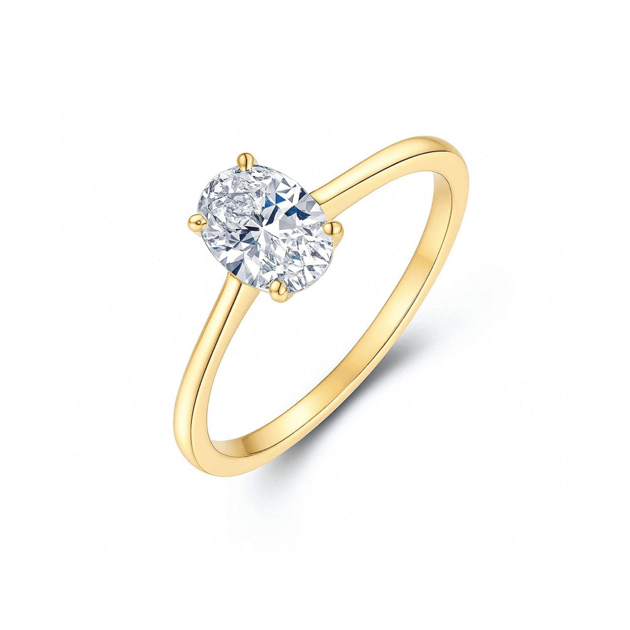 Anel Solitário Moissanite Oval 1ct