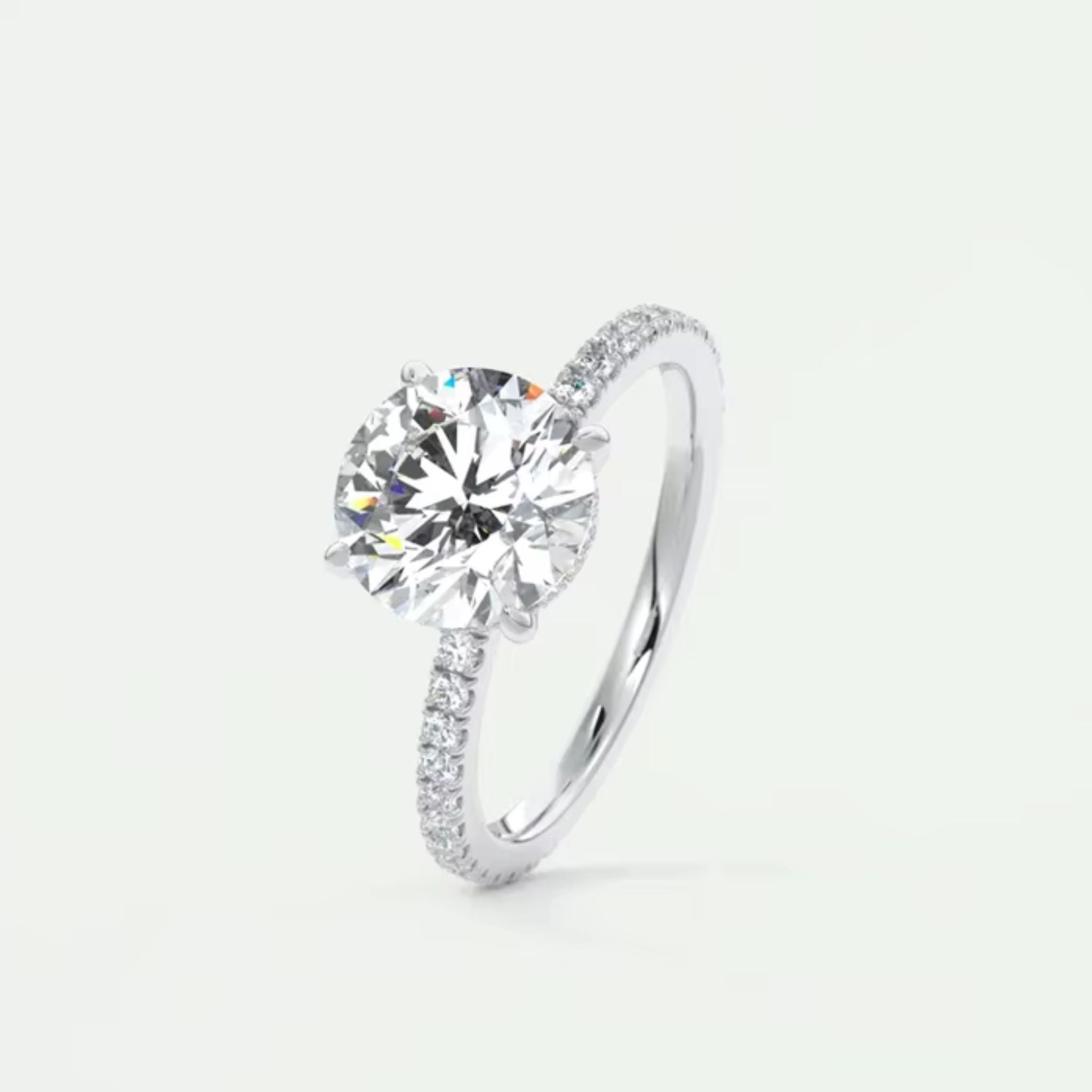 Anel Solitário Noivado Cravejado 2ct Prata 925