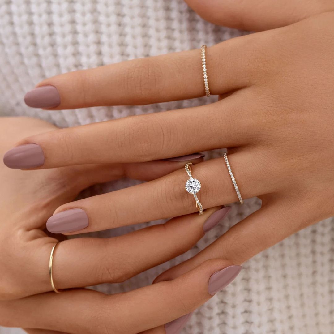 Anel de Noivado Trançado Banhado em Ouro 18k