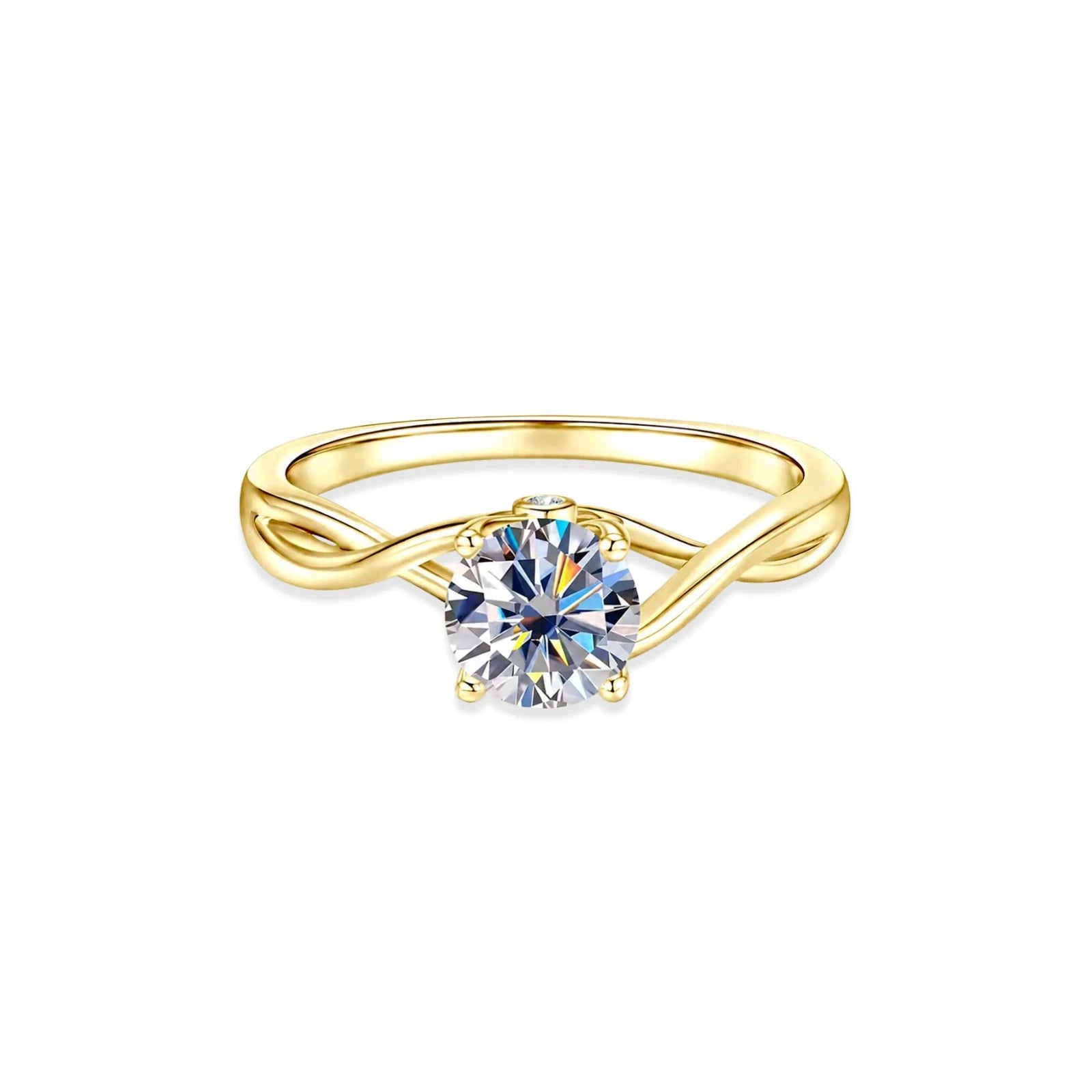 Anel de Noivado Trançado Infinito Moissanite 1ct