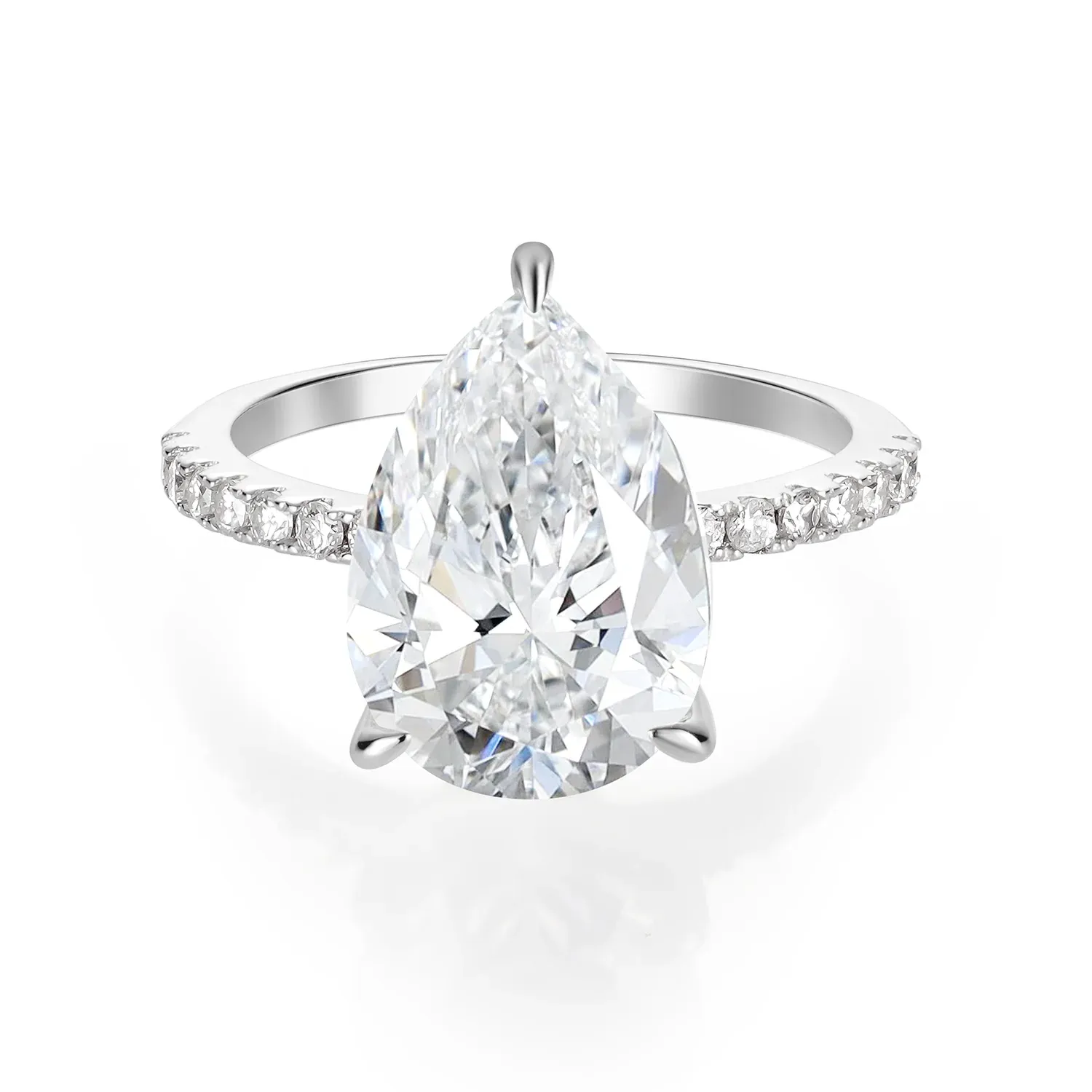 Anel de Noivado com Corte Pera Moissanite 5ct