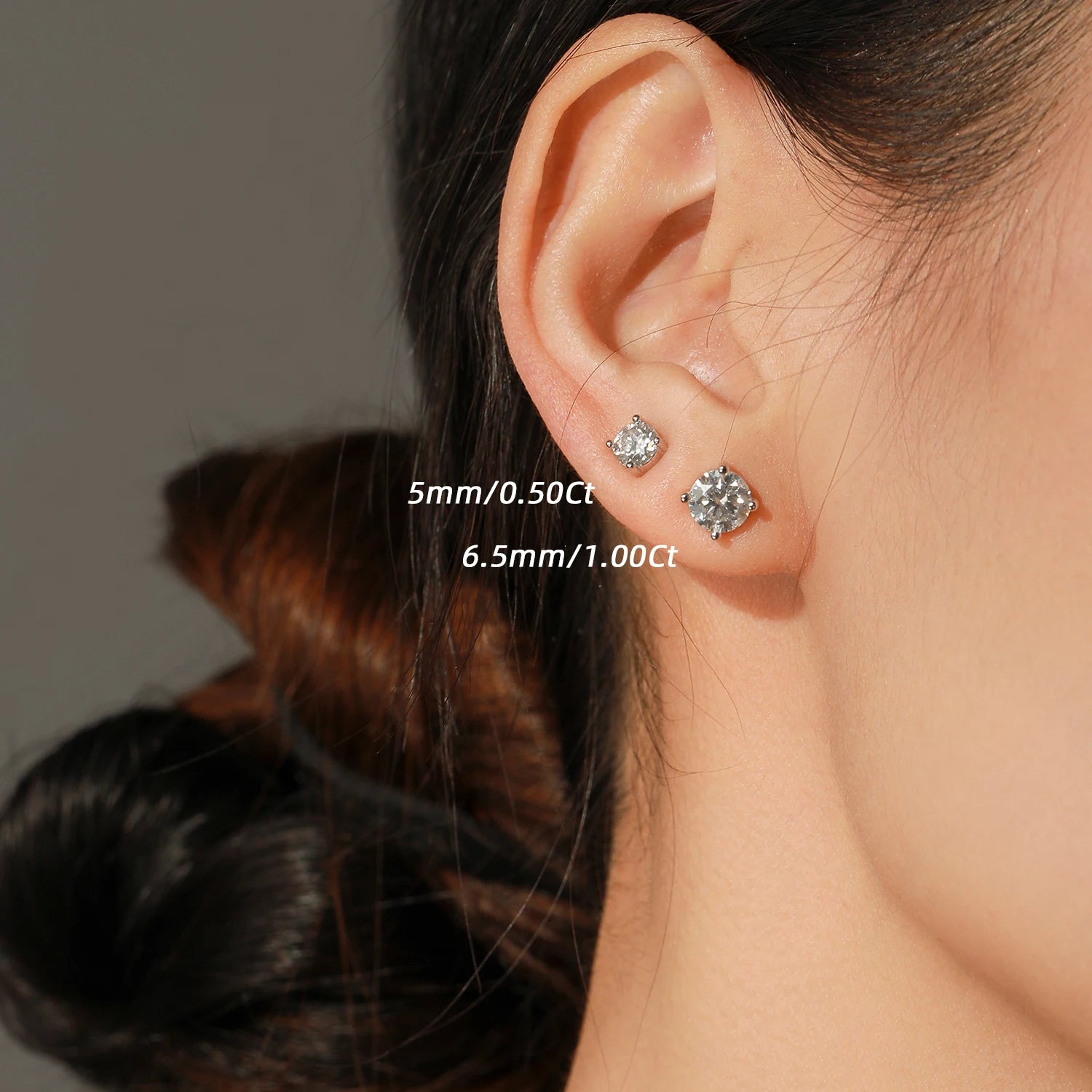 Brinco Solitário Clássico Moissanite 1ct