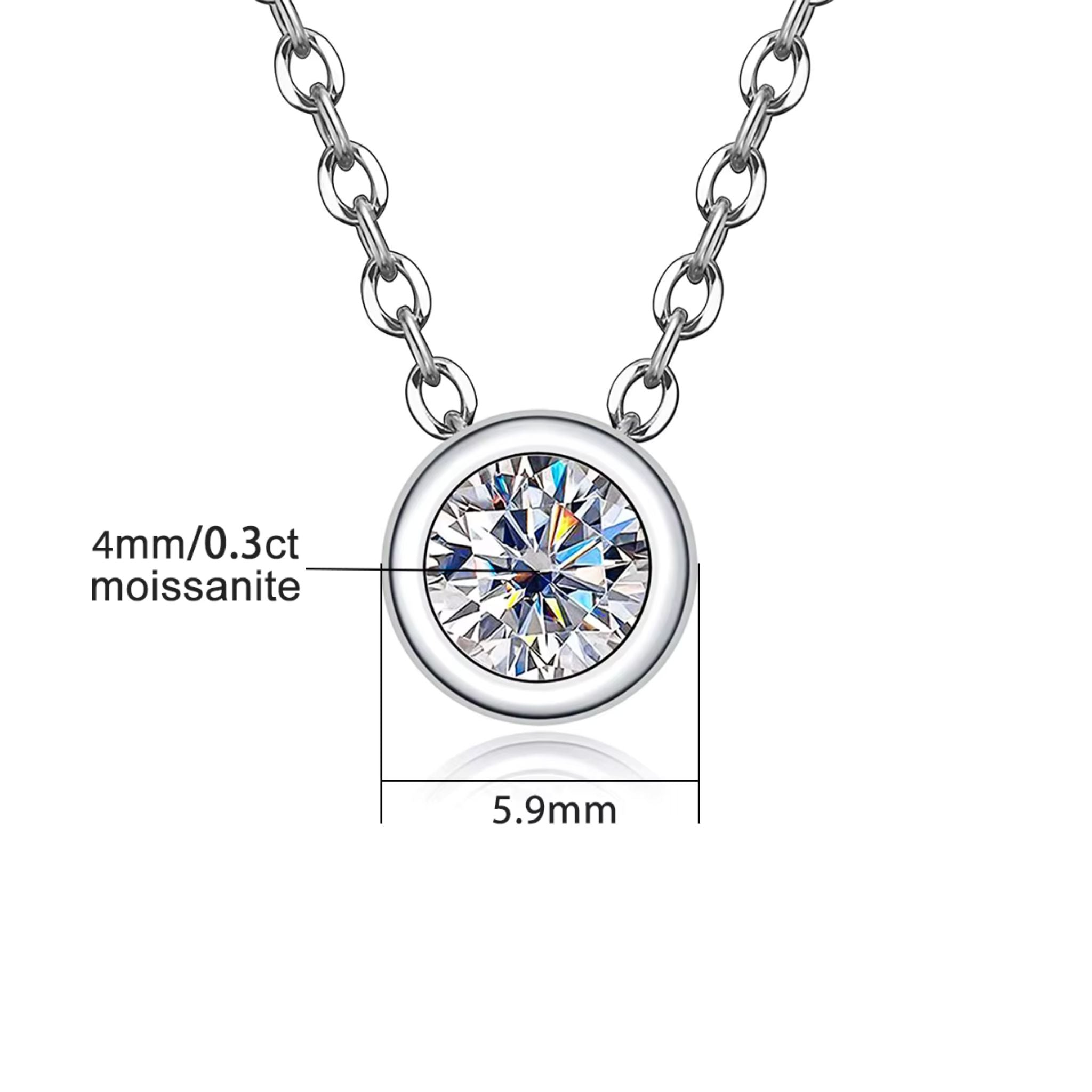 Colar Minimalista em Prata 925 Ponto de Luz Moissanite 0,3ct