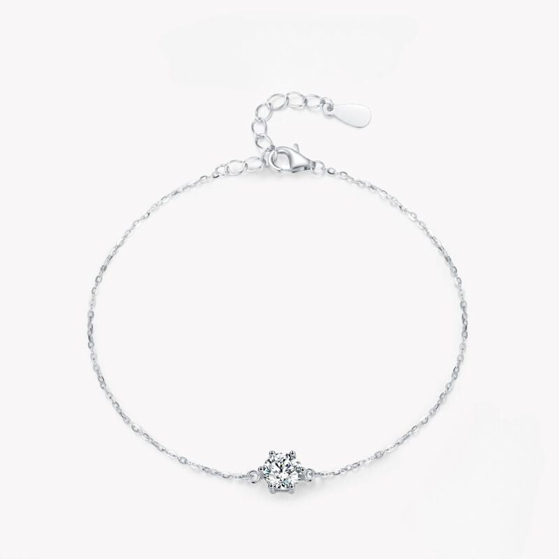 Pulseira Feminina de Prata 925 com Pedra de Zircônia