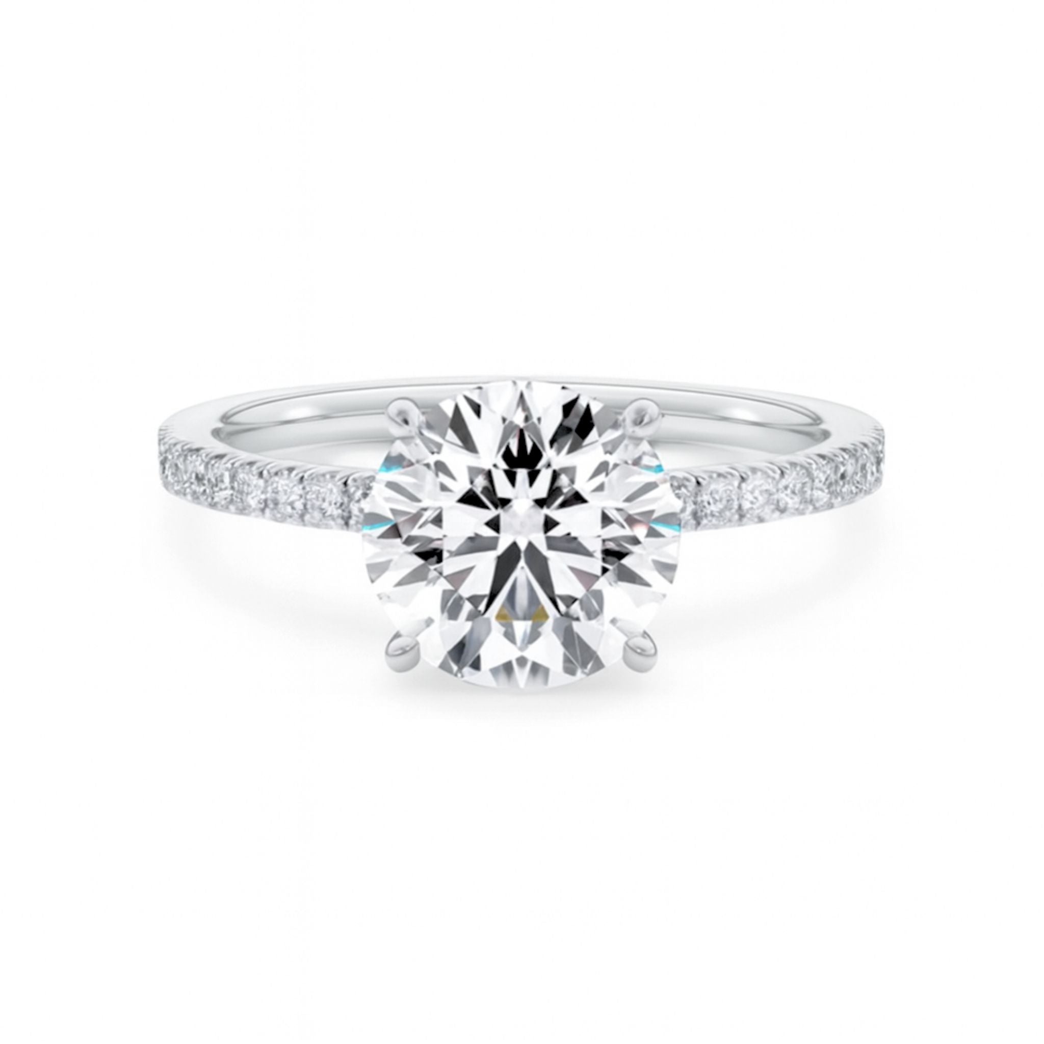 Anel Solitário Noivado Cravejado 2ct Prata 925