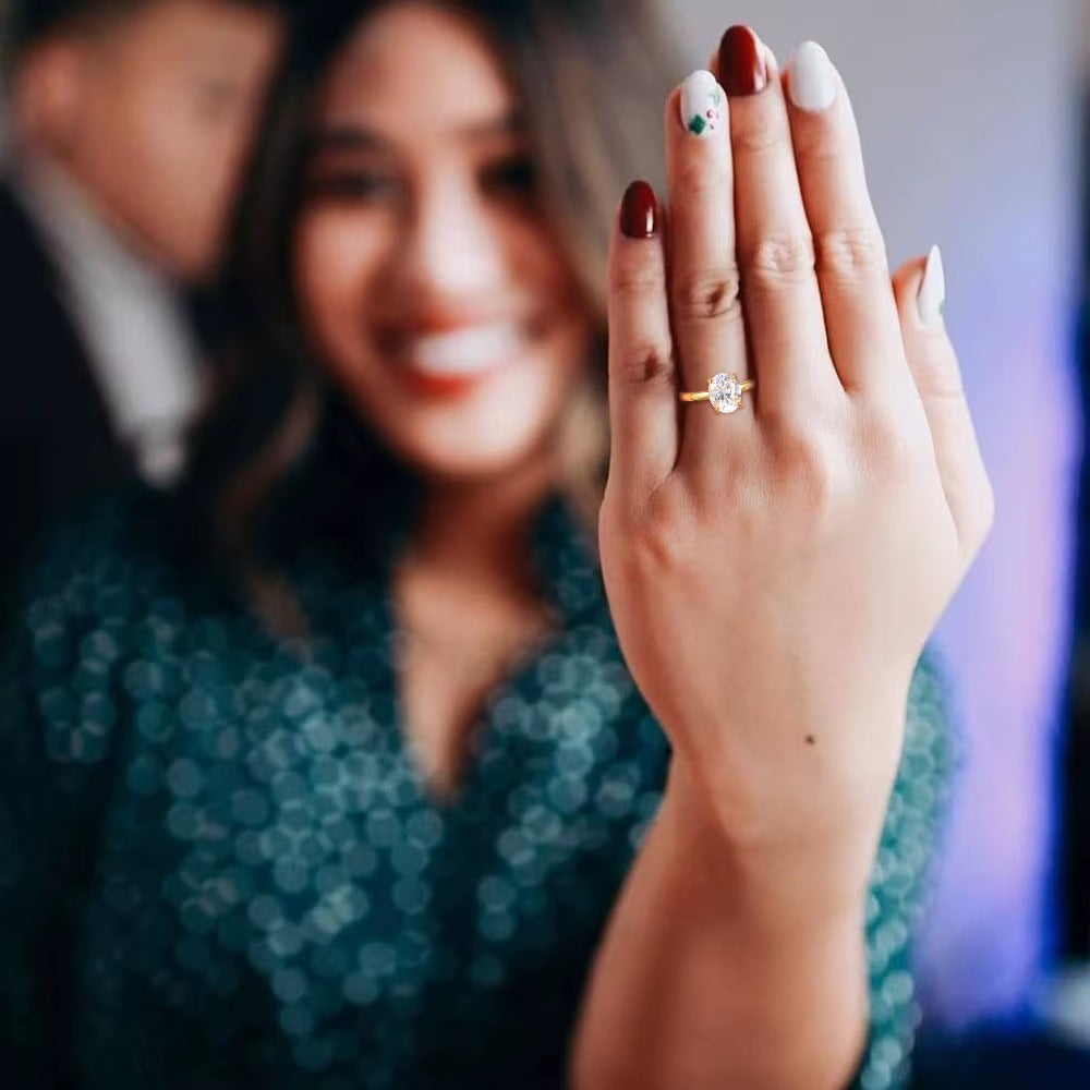 Anel Solitário 3ct Banhado em Ouro 18k