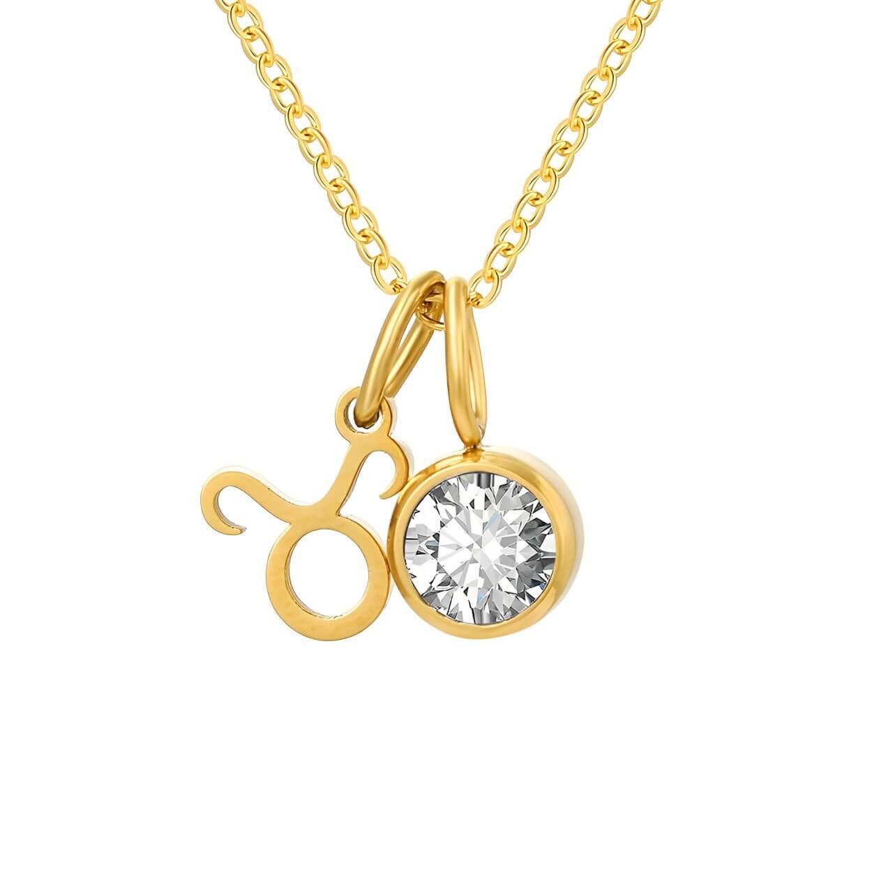 Colar Signos com Pedra Banhado em Ouro 18k