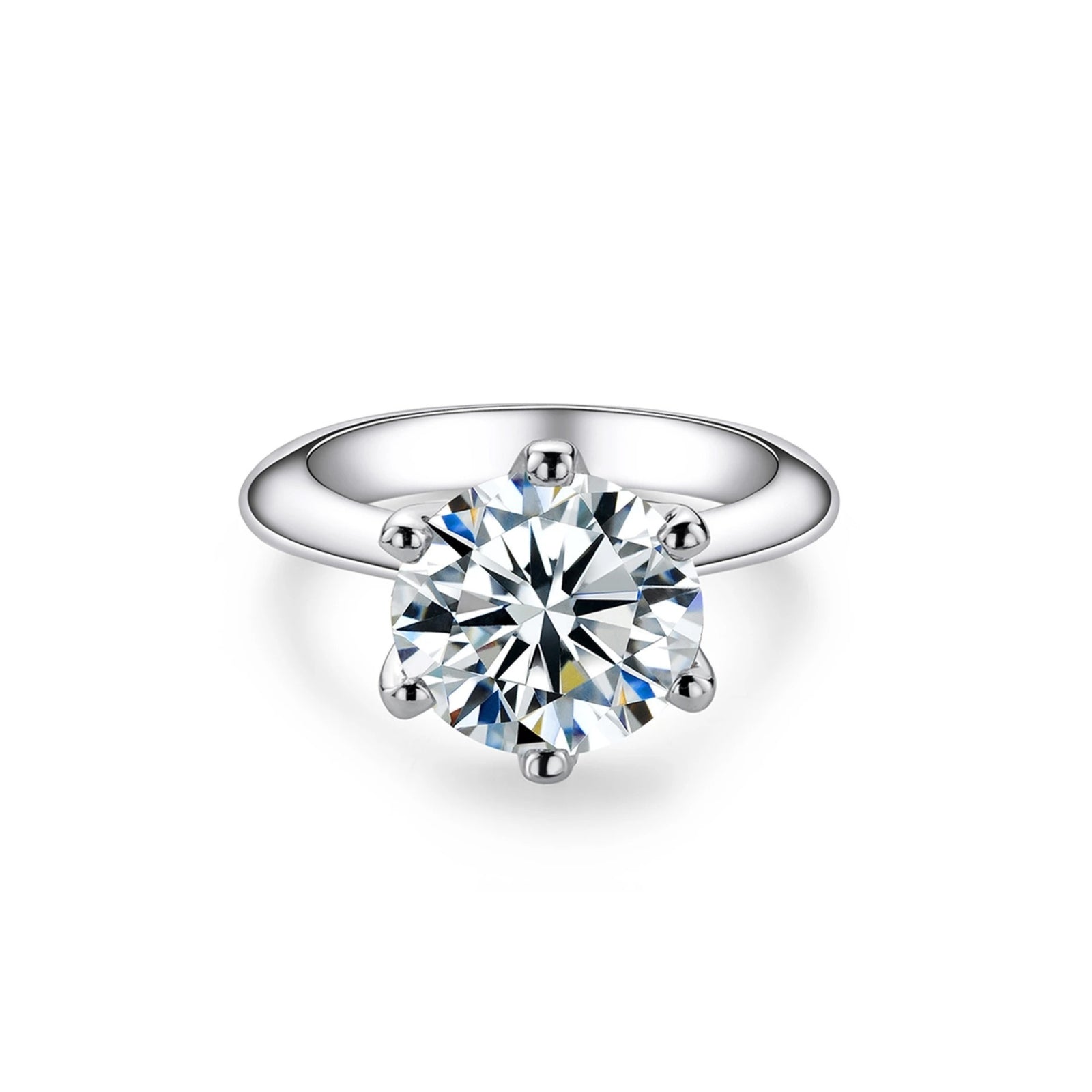 Anel Solitário Clássico com Moissanite 5ct