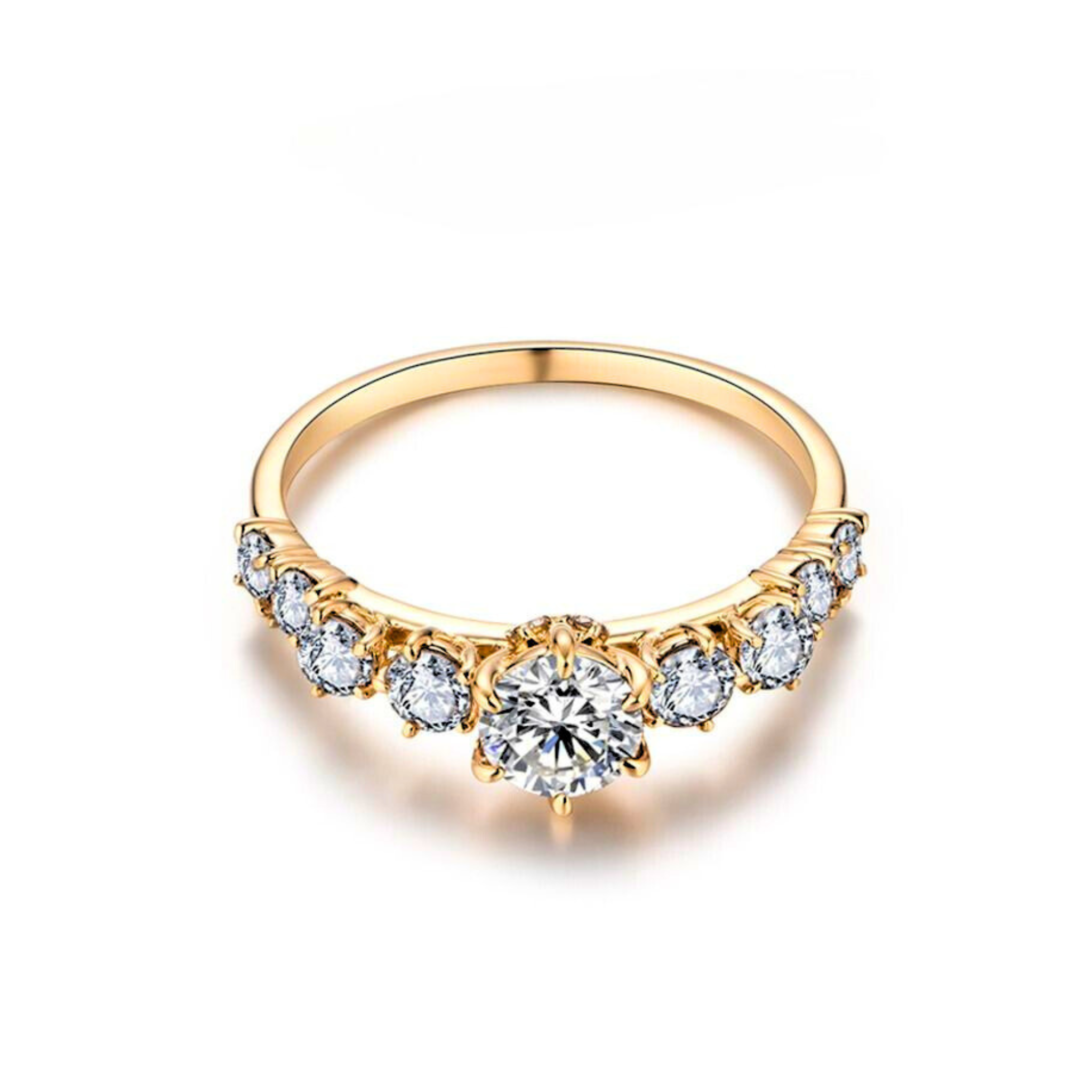 Anel Moissanite Banhado a Ouro 18k