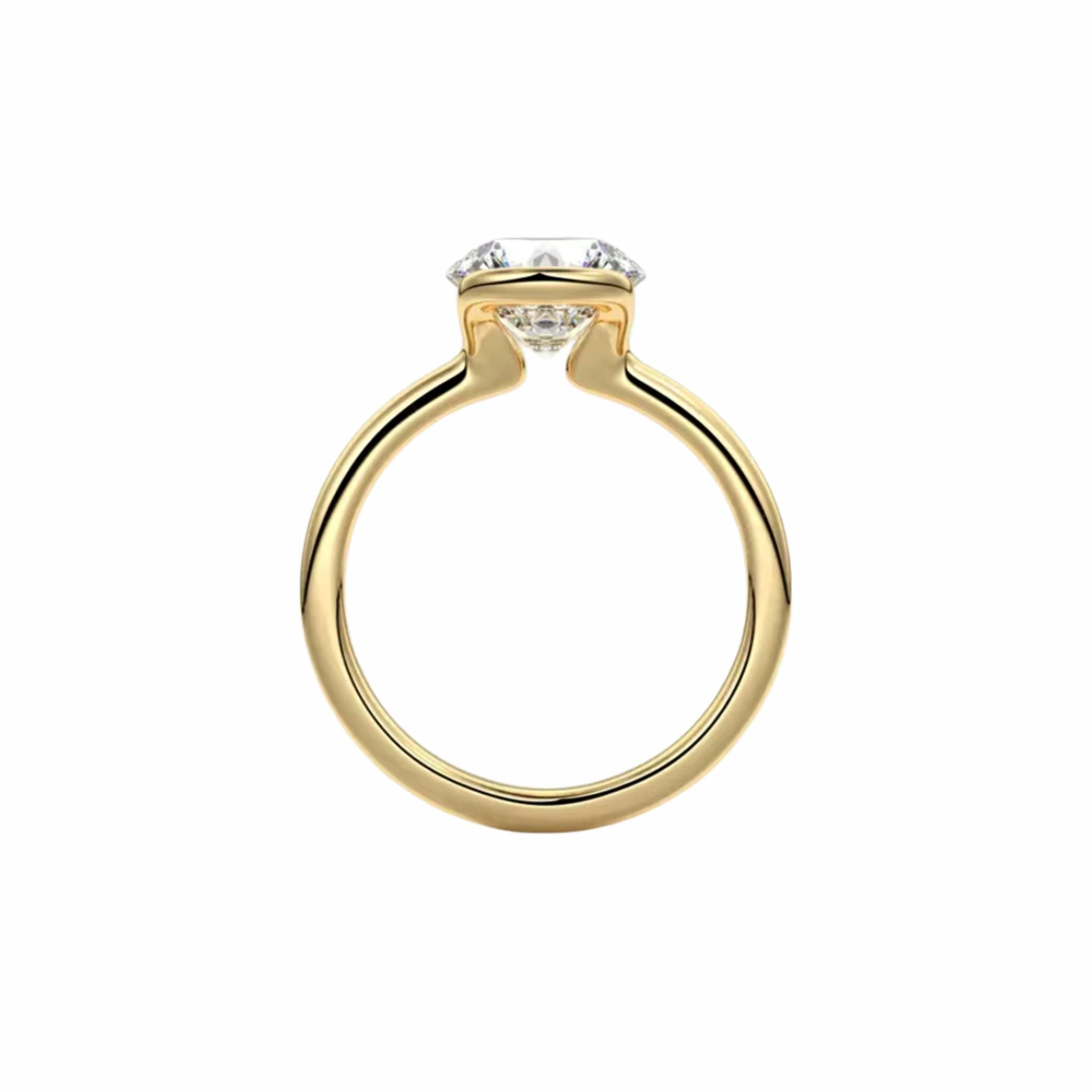 Anel Solitário com Pedra Central Moissanite 1ct Banhado em Ouro 18k