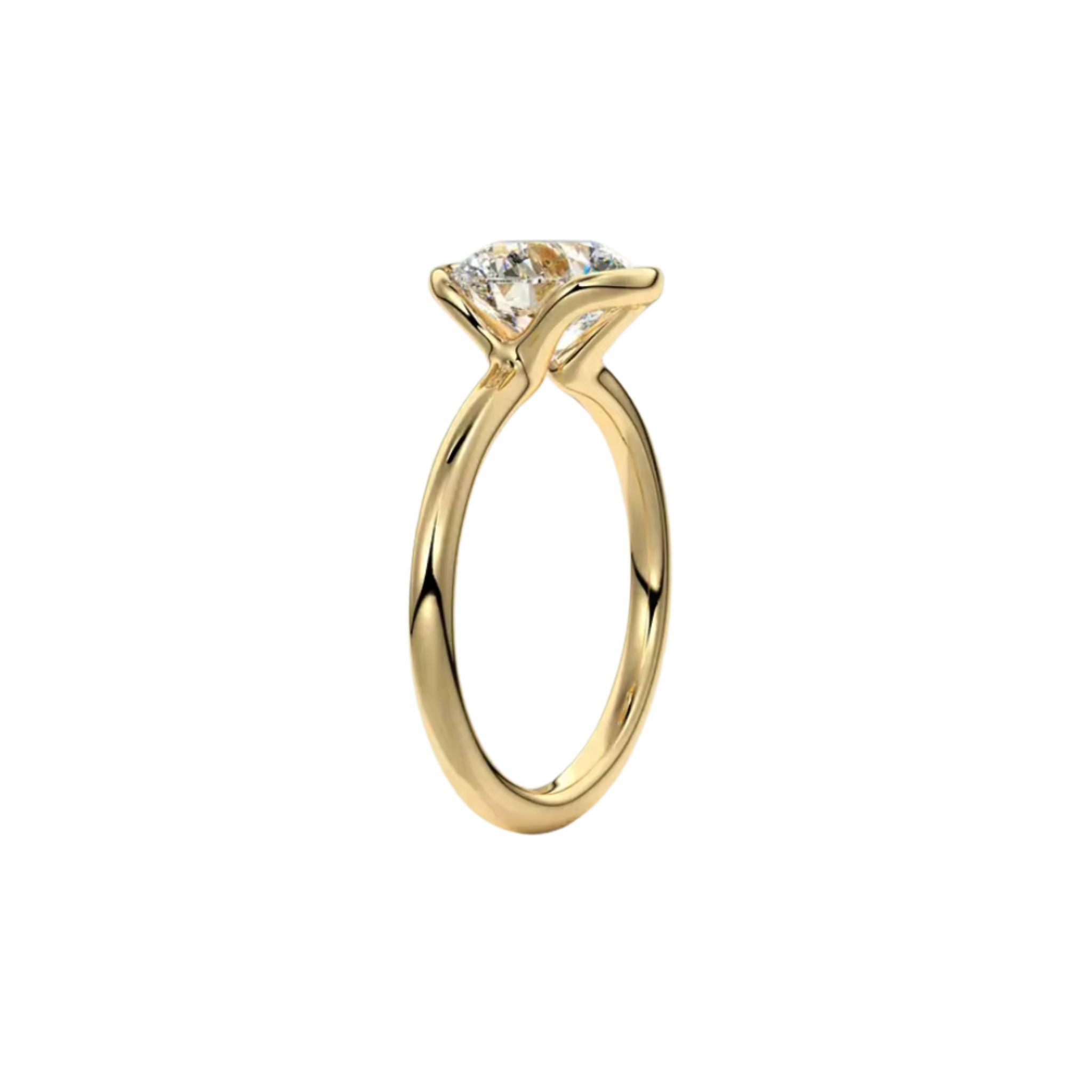 Anel Solitário com Pedra Central Moissanite 1ct Banhado em Ouro 18k
