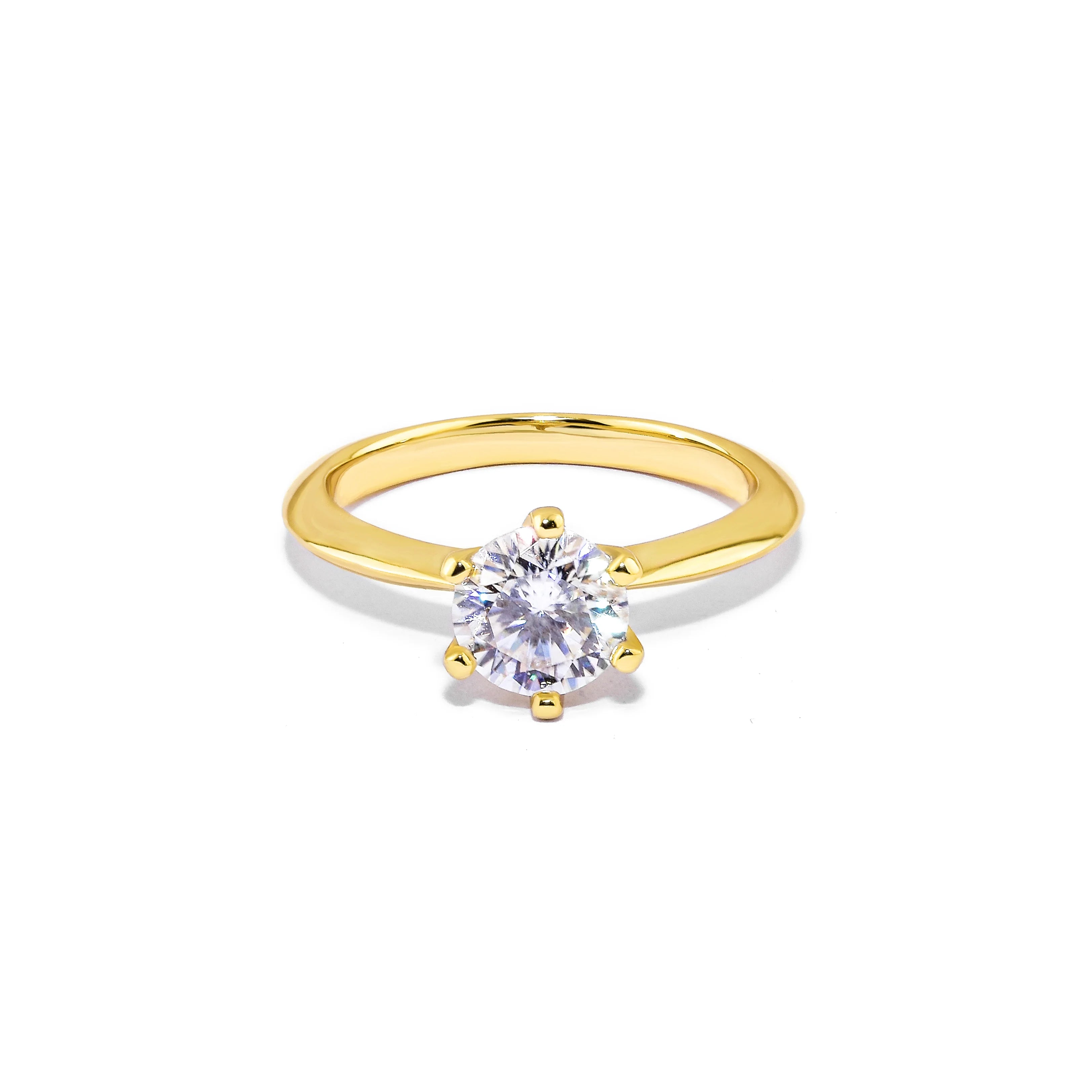 Anel Solitário Clássico com Moissanite 1ct
