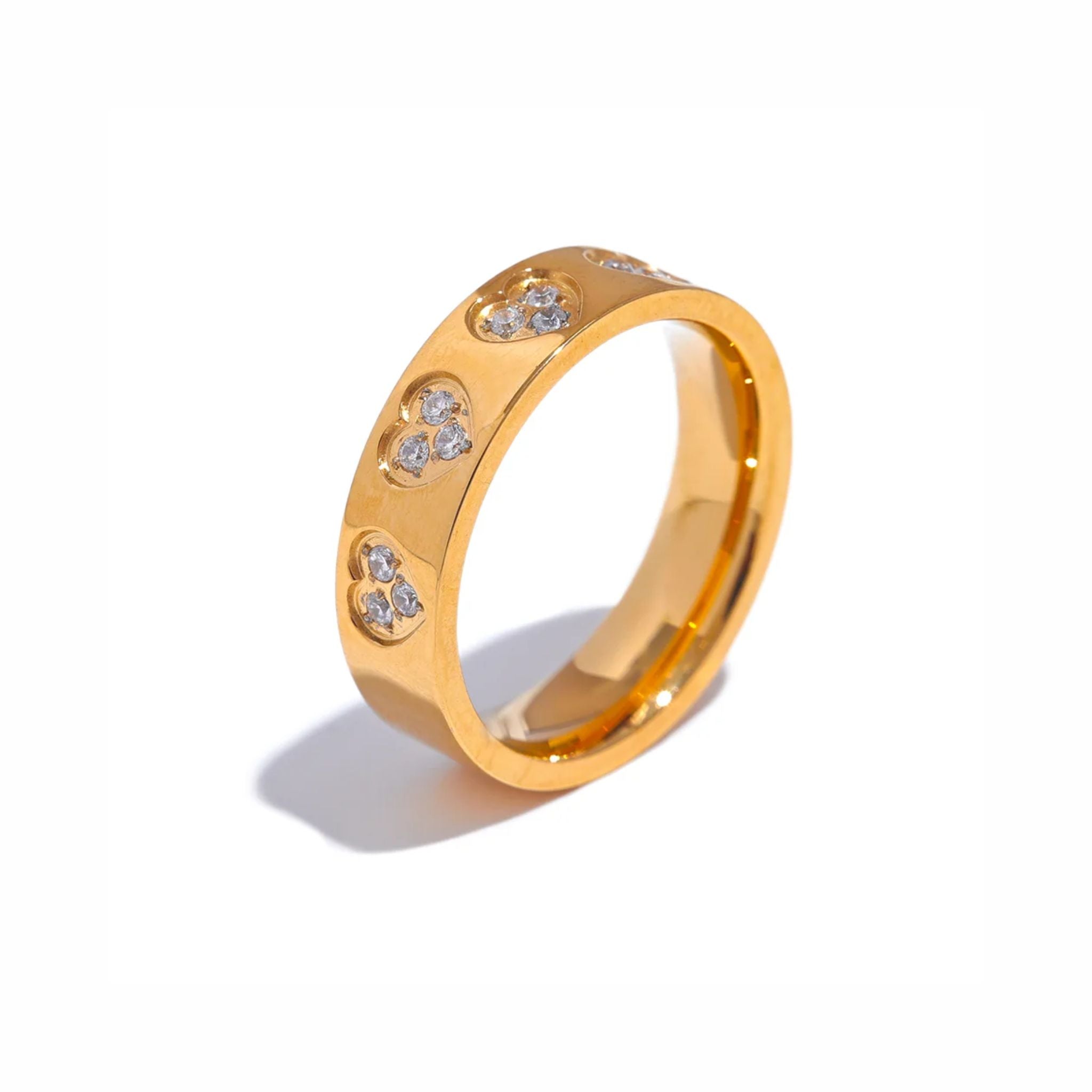 Anel Coração Encantado Banhado a Ouro 18k