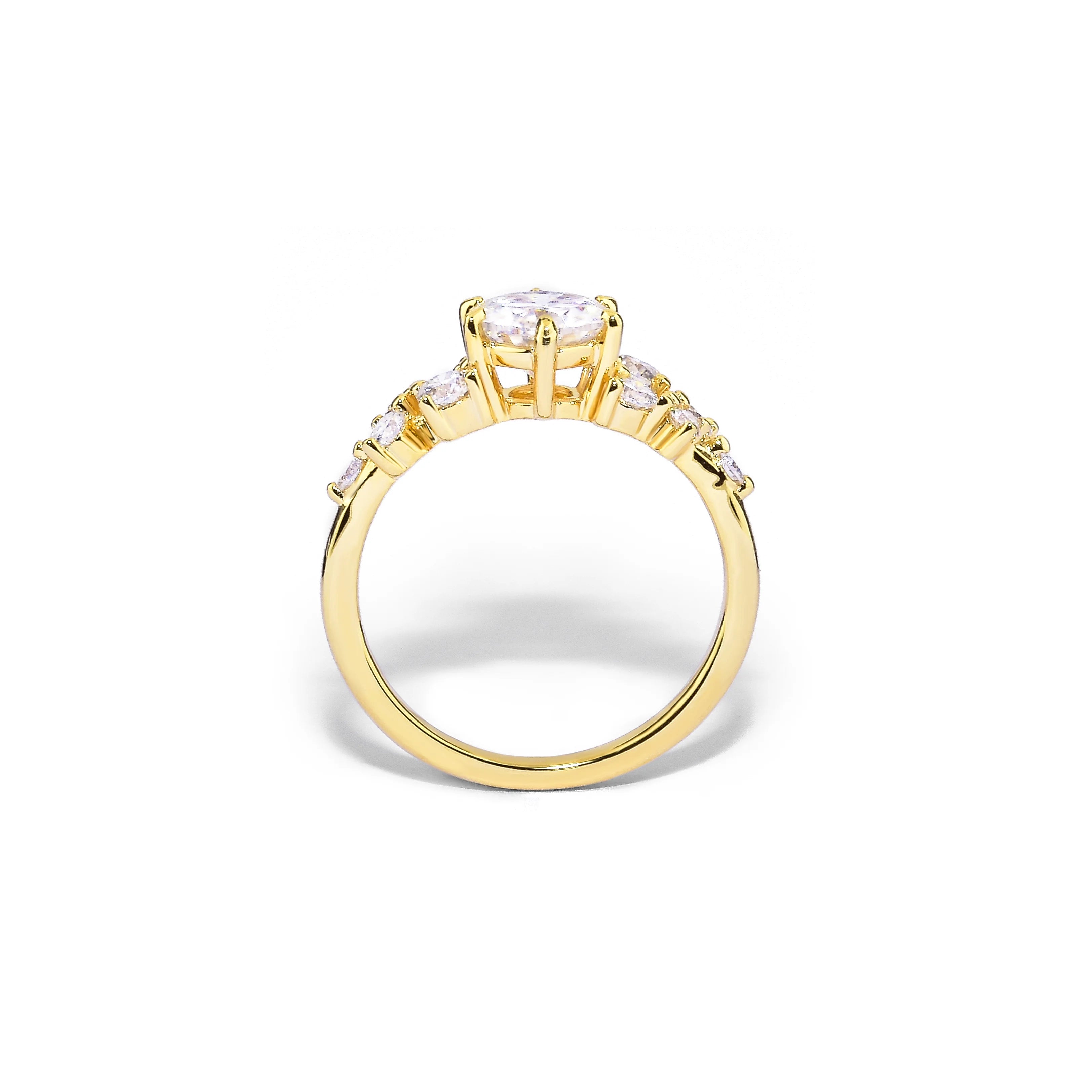 Anel Floral Cravejado Moissanite 1ct