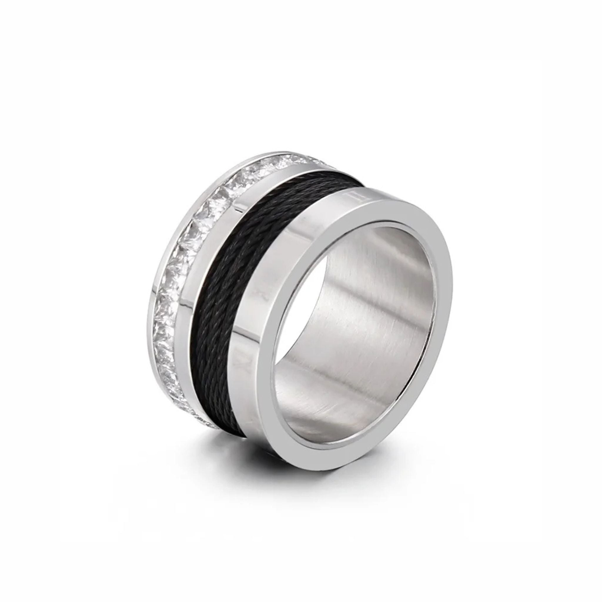 Anel Romano Corda Banhado a Ouro 18k