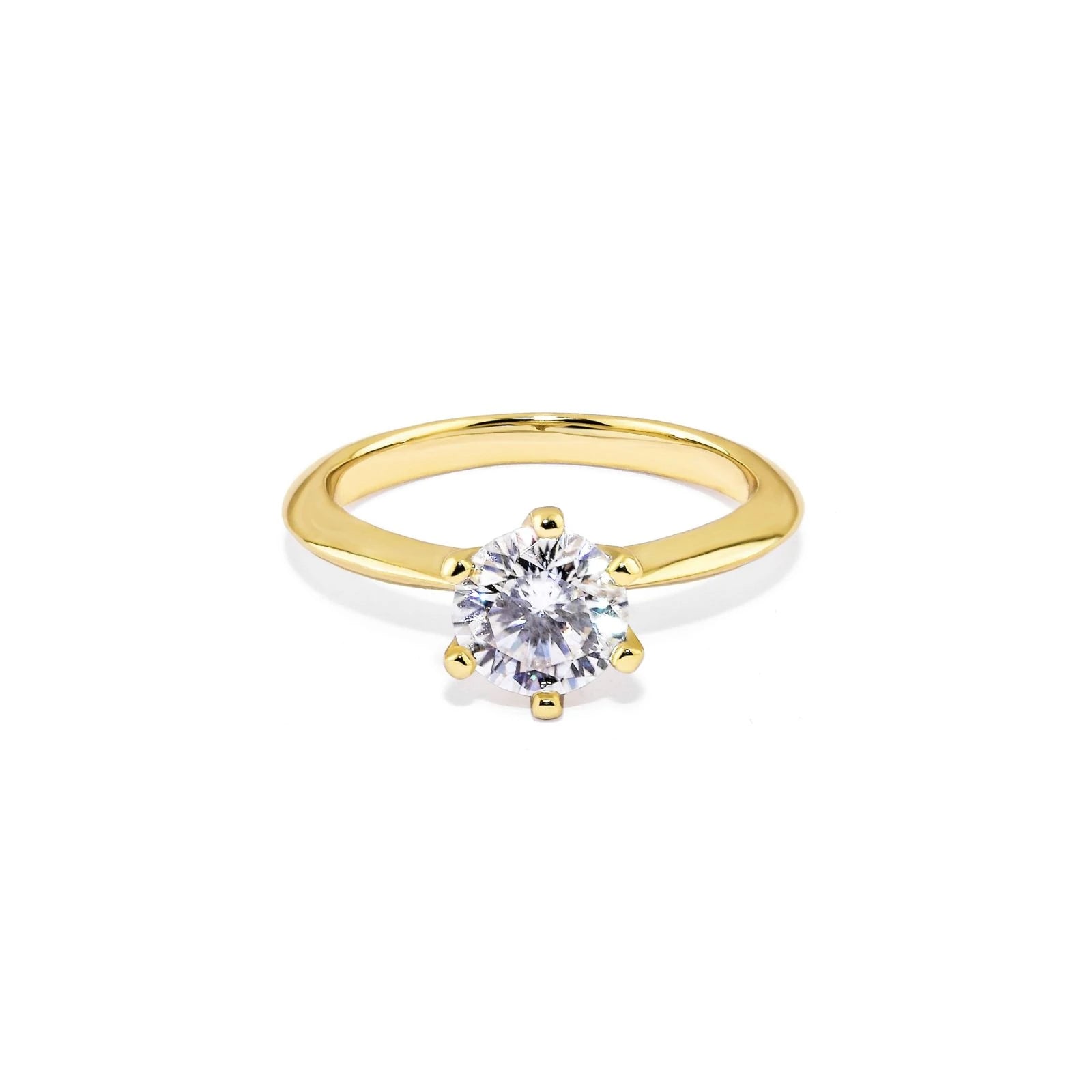 Anel Solitário Clássico com Moissanite 1ct