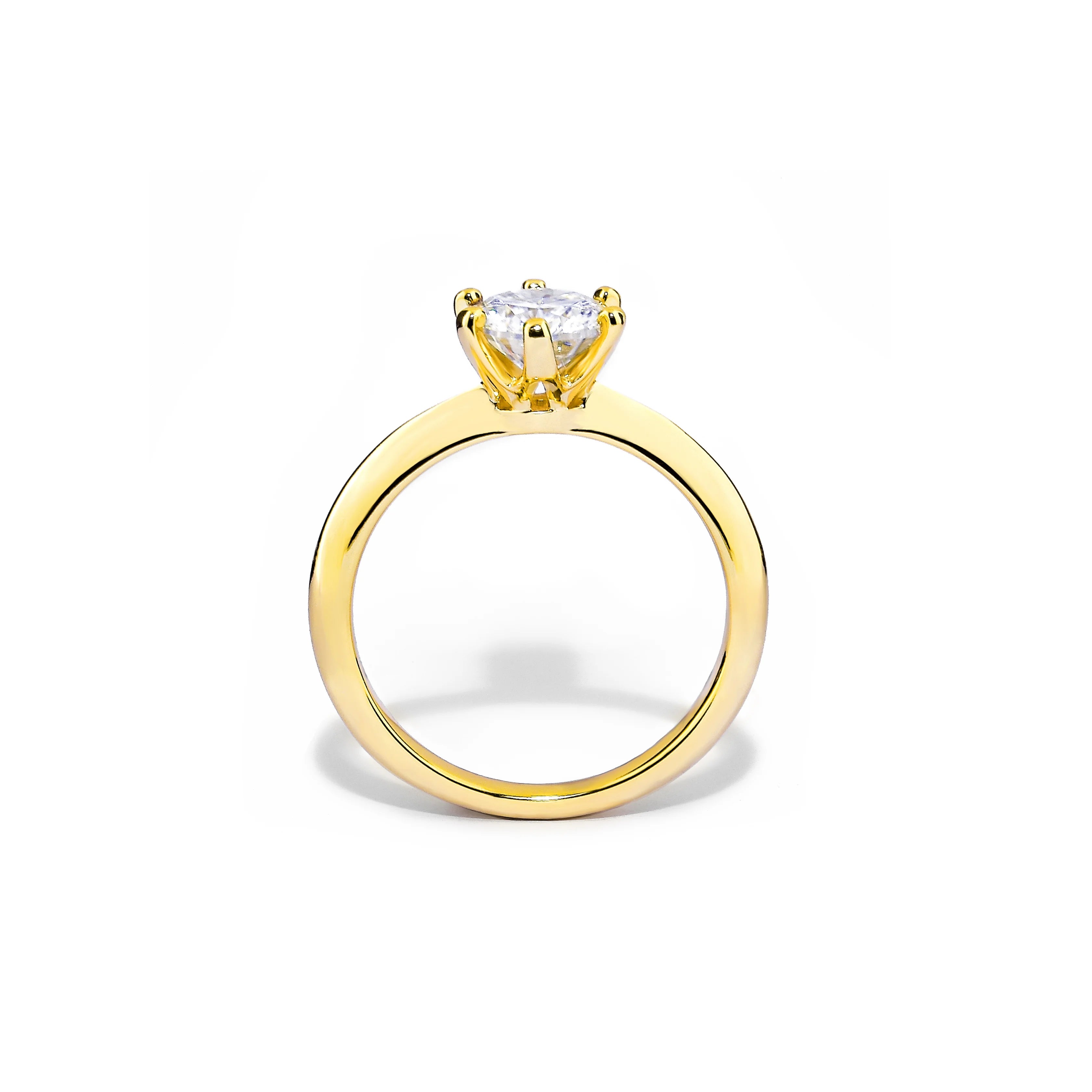 Anel Solitário Clássico com Moissanite 1ct