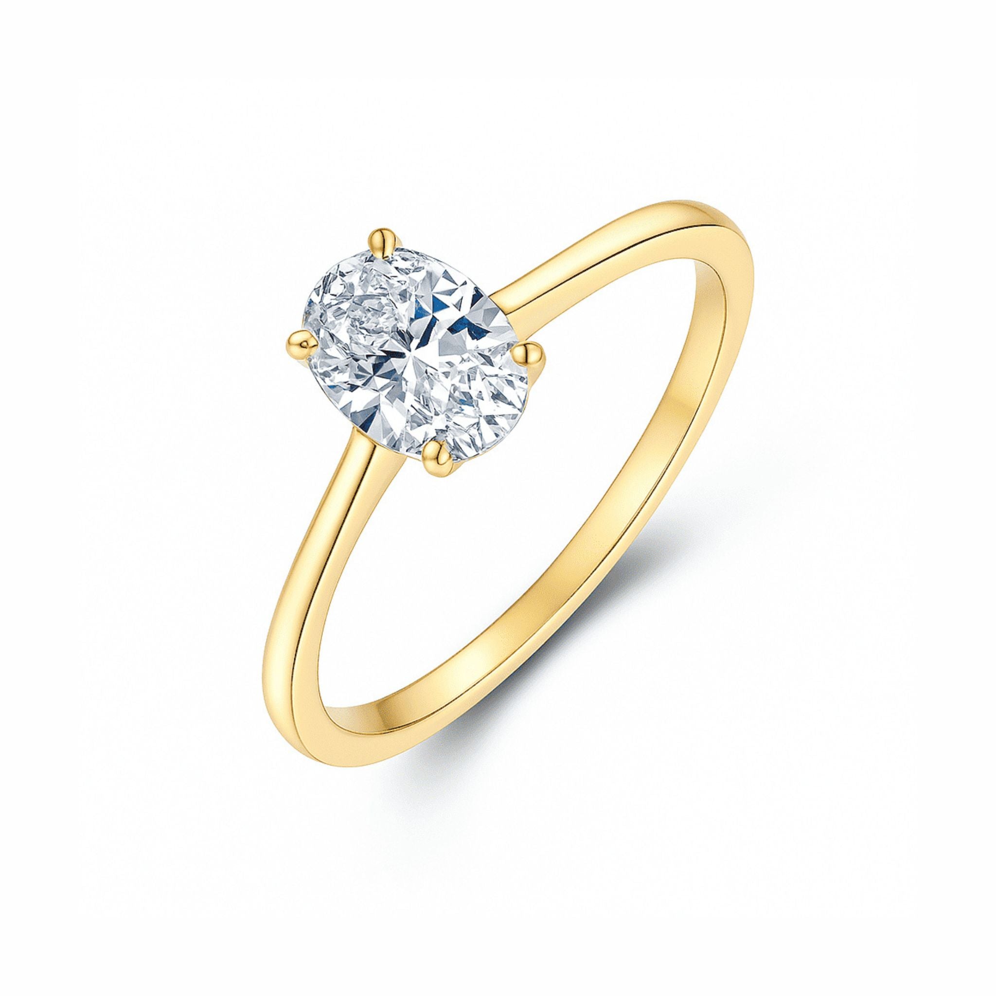 Anel Solitário Moissanite Oval 1ct