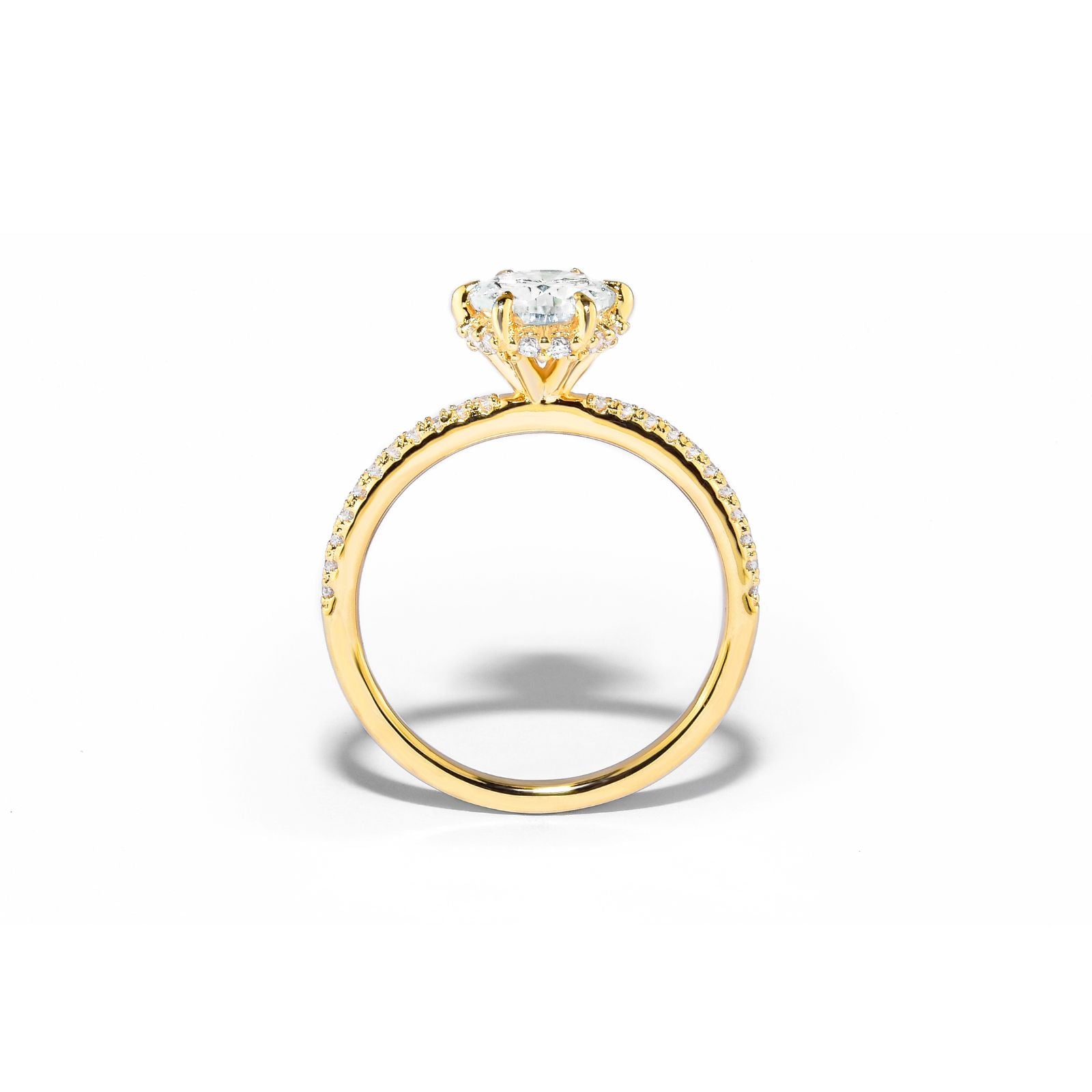 Anel Solitário Noivado Cravejado com Moissanite 1ct