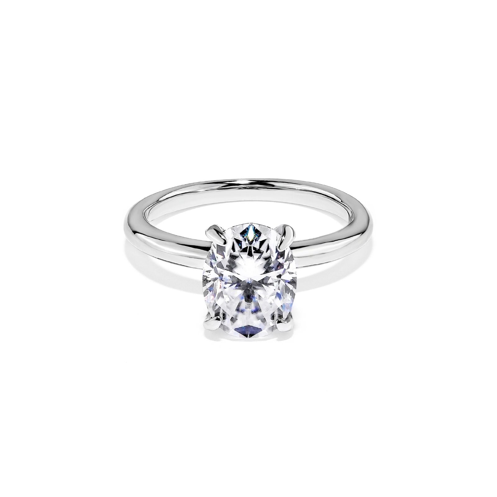 Anel Solitário com Moissanite Oval 2ct