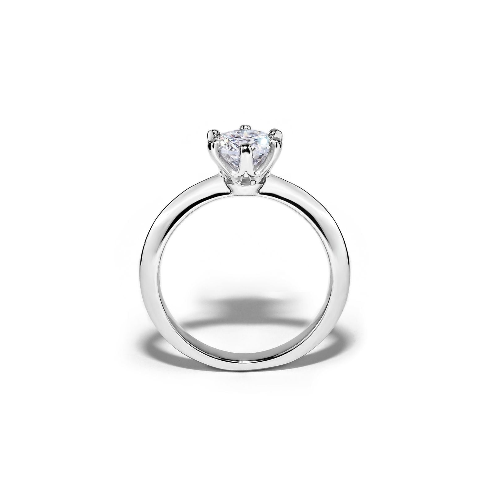 Anel Solitário Clássico Prata 925 com Moissanite 1ct