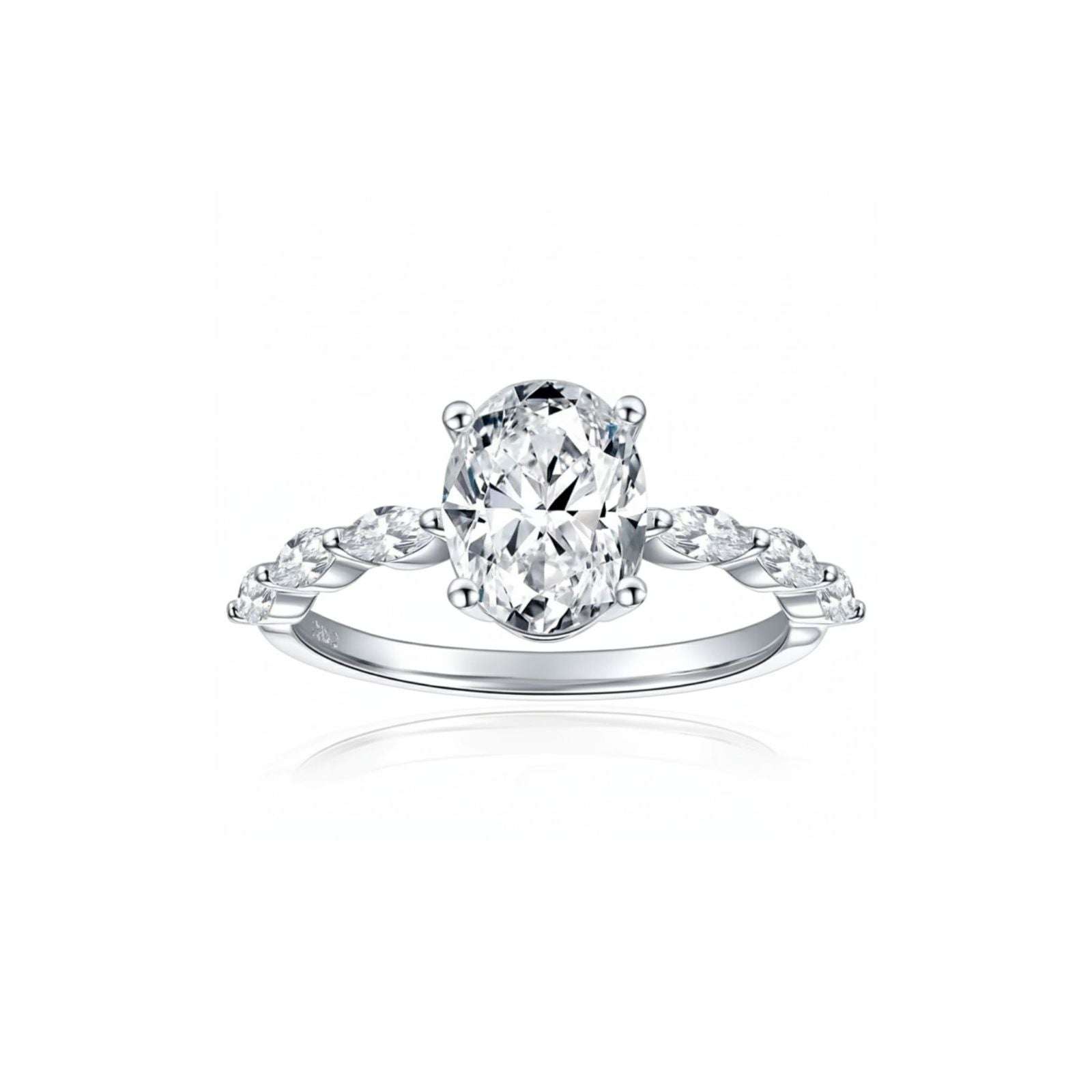 Anel de Noivado com Moissanite Oval 2ct