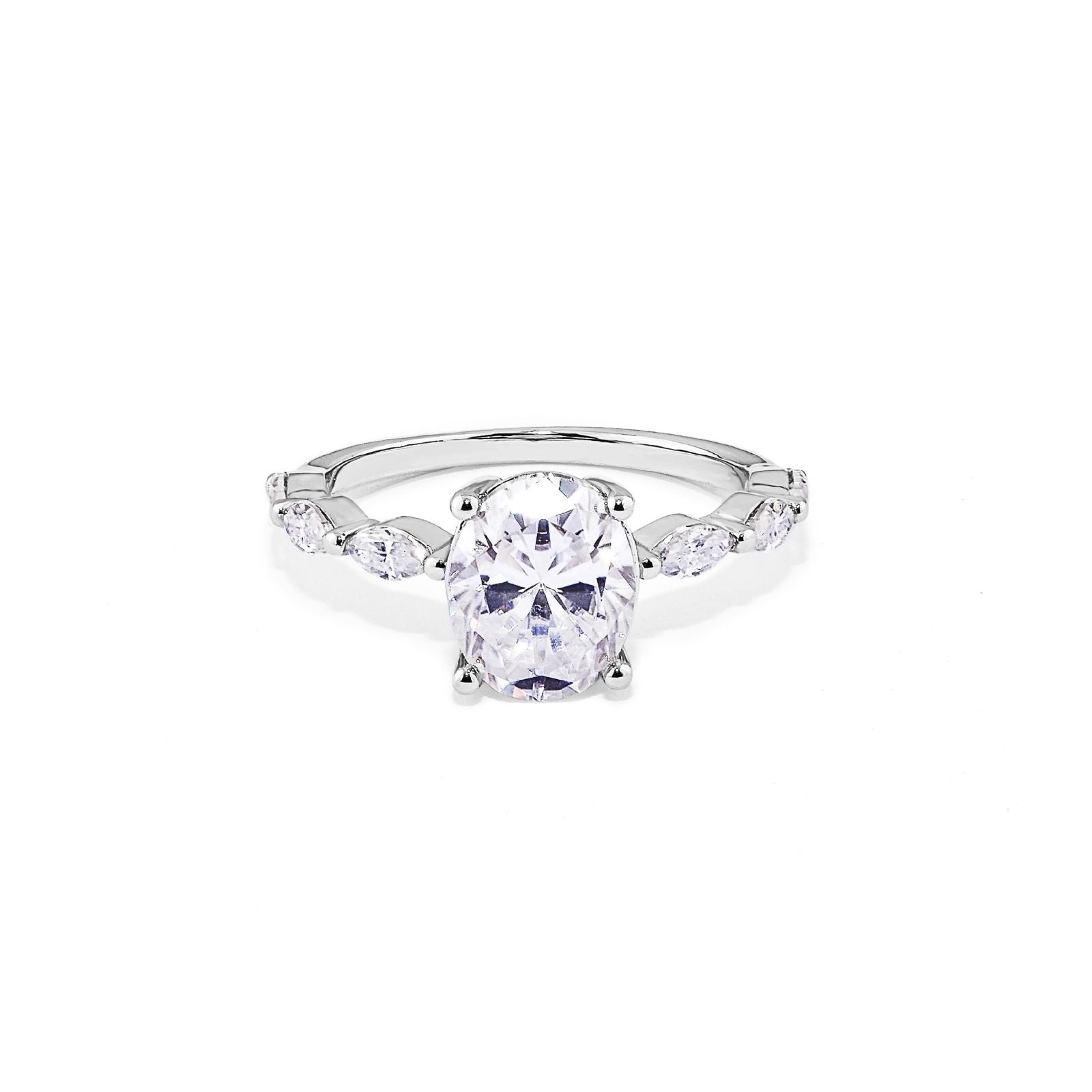 Anel de Noivado com Moissanite Oval 2ct
