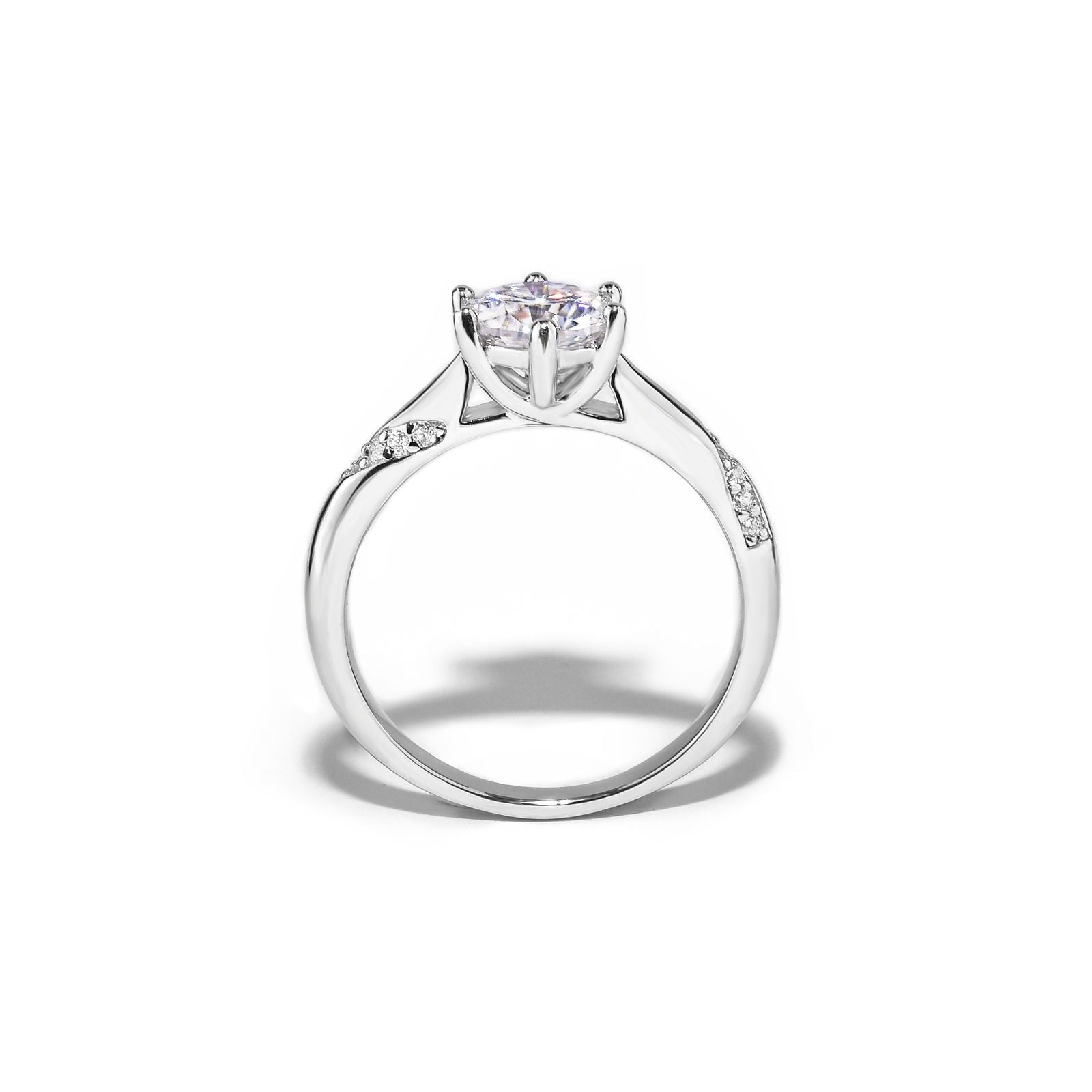 Anel Solitário Noivado com Moissanite 1ct