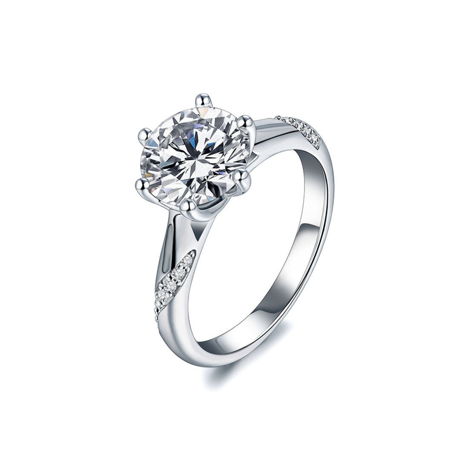Anel de Noivado com Pedra Moissanite 2ct