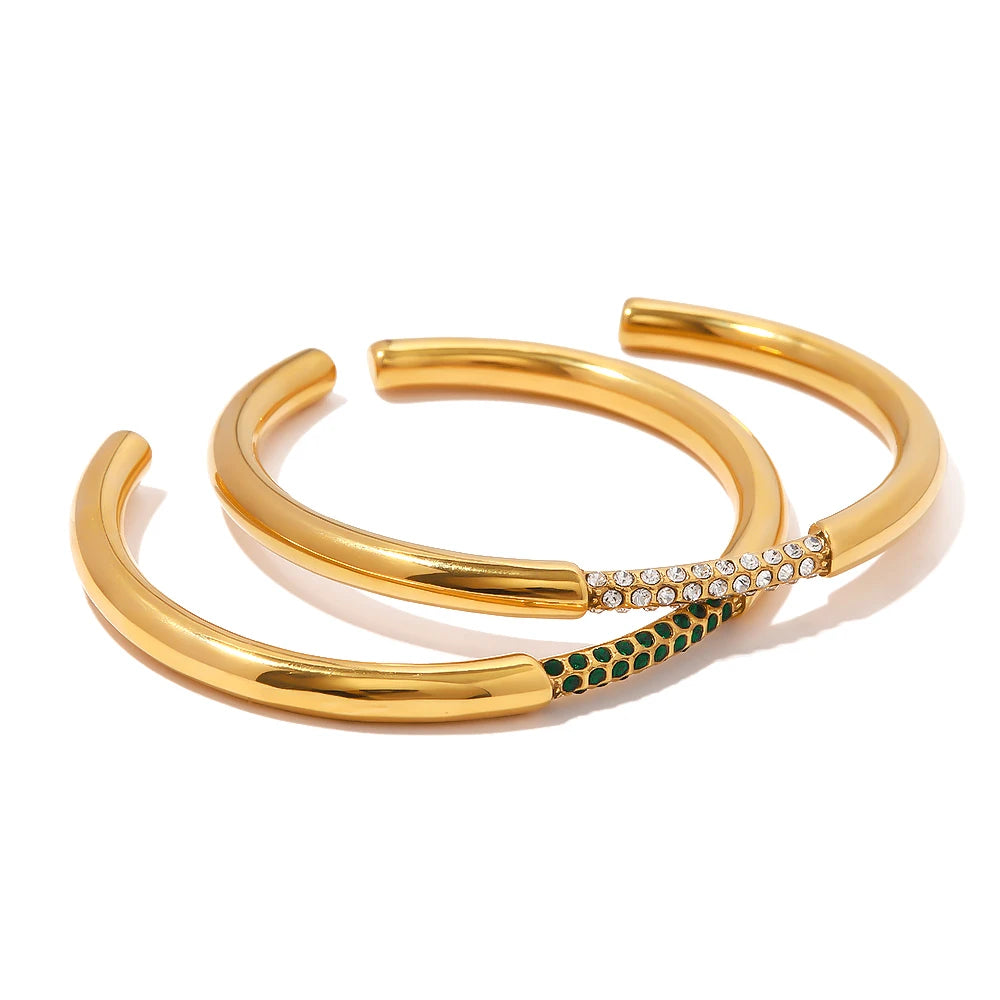 Bracelete com Zircônias Banhado a Ouro 18K