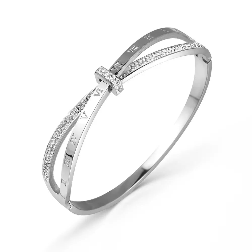 Bracelete Romano Brilhante Banhado em Ouro 18k