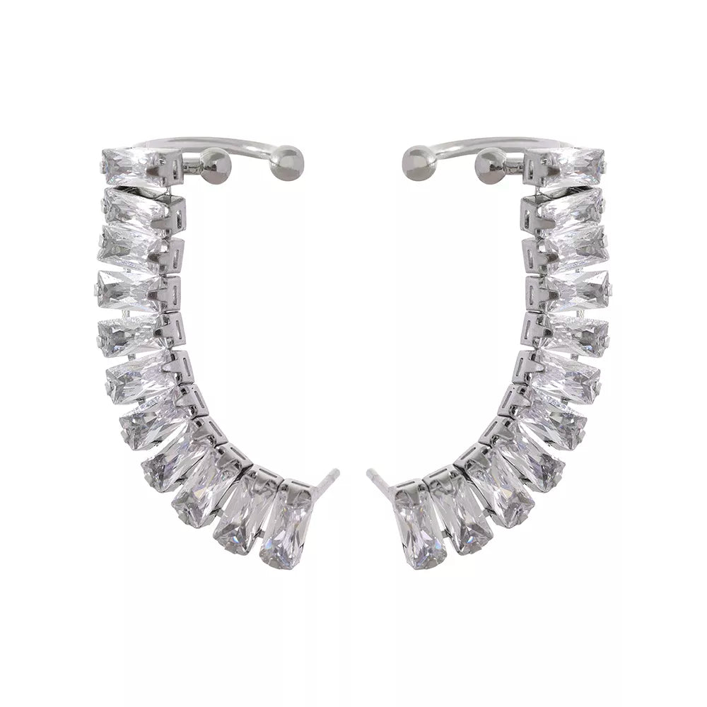 Brinco Ear Cuff Com Zircônias