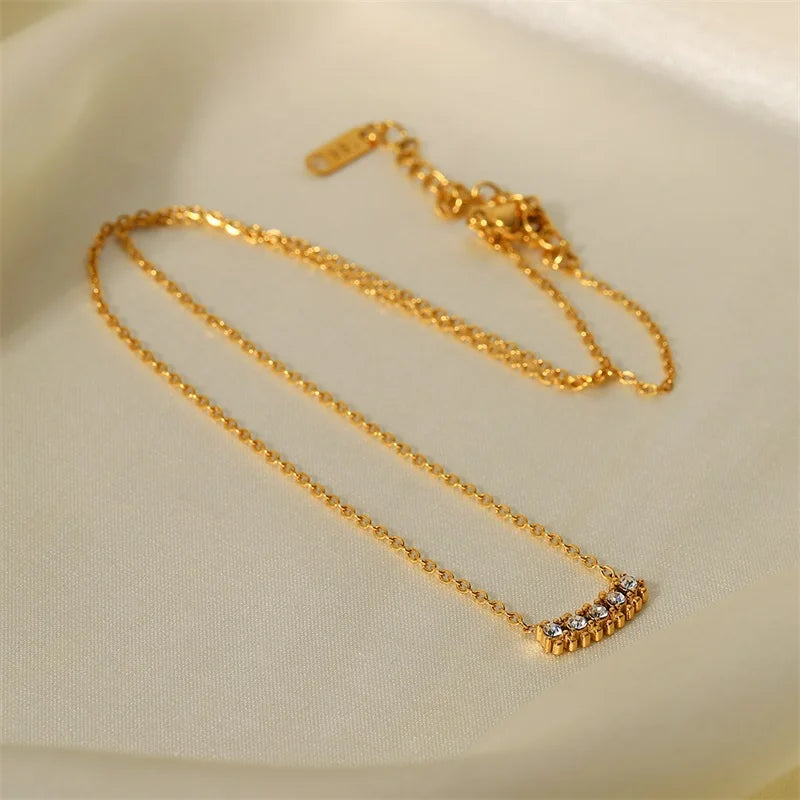 Colar Mini Zircônias Banhado a Ouro 18k