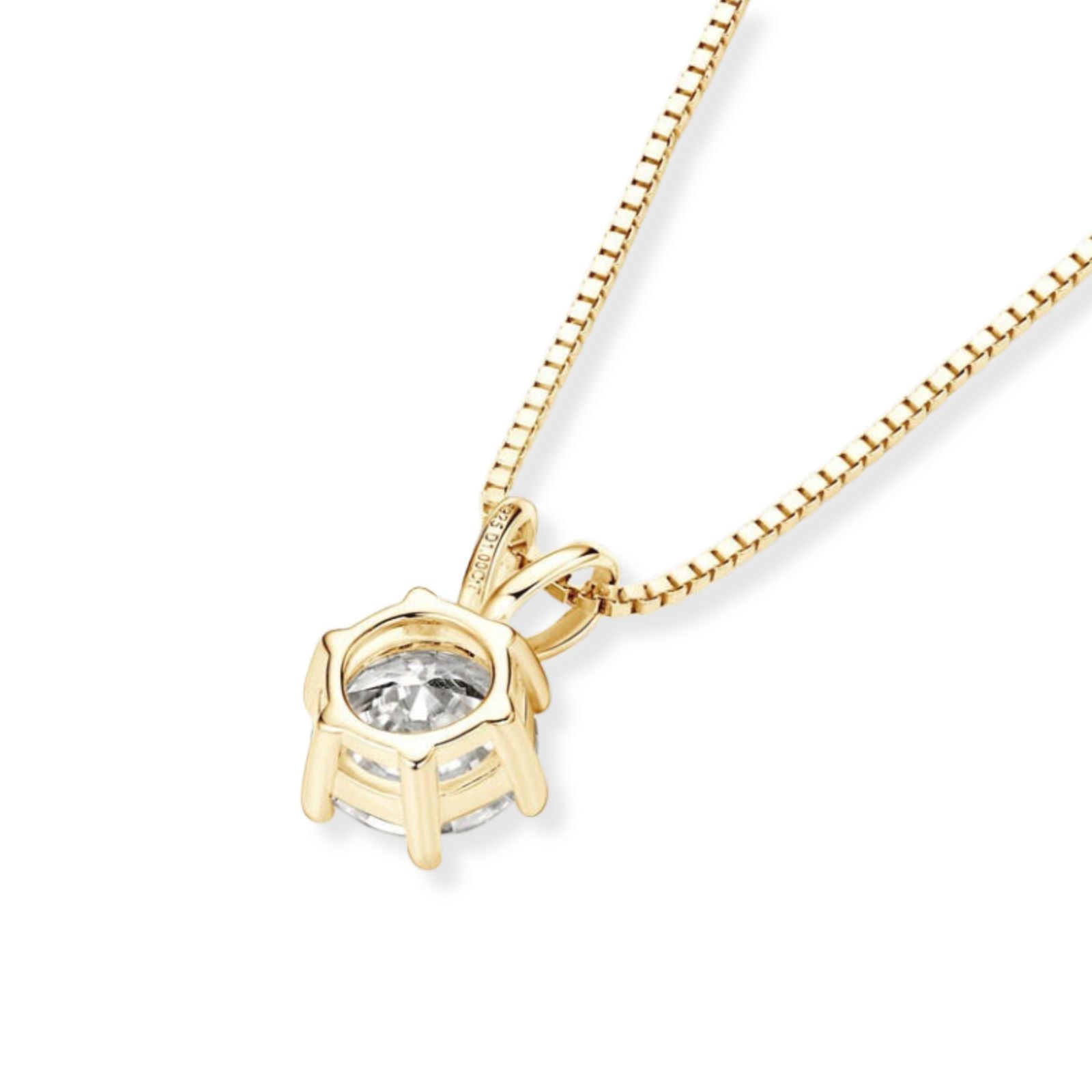 Colar Ponto de Luz Banhado a Ouro Amarelo Moissanite 1ct