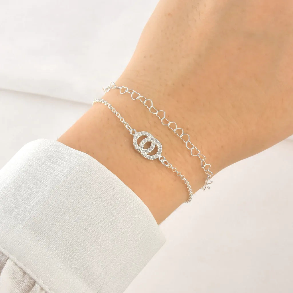 Pulseira Círculos Cravejados em Prata 925