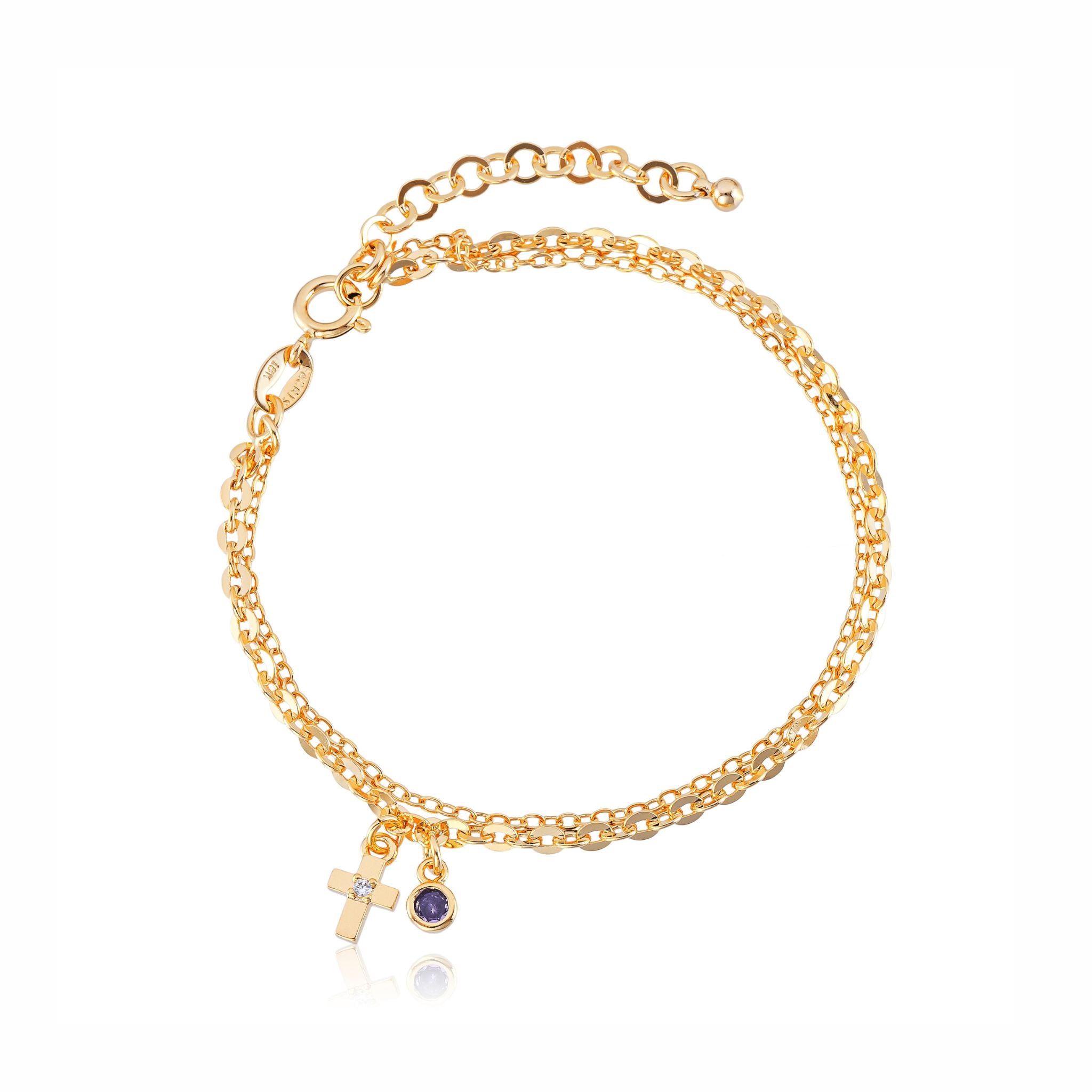 Pulseira Fé e Luz Banhada em Ouro 18k