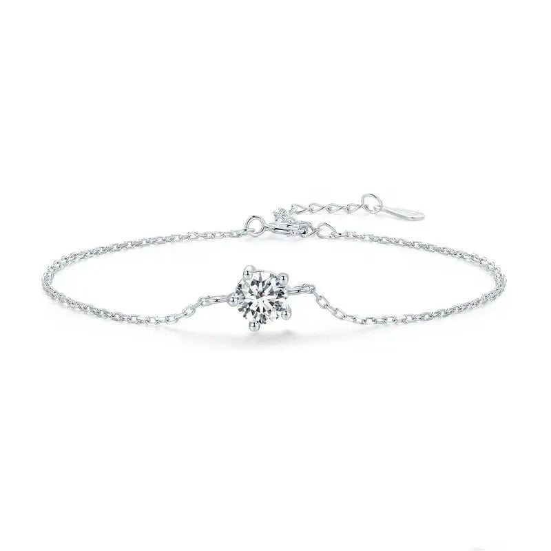 Pulseira Feminina de Prata 925 com Pedra de Zircônia