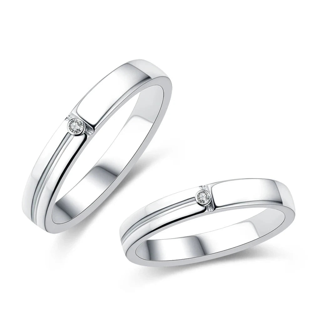 Conjunto de Aliança Casal com Moissanite