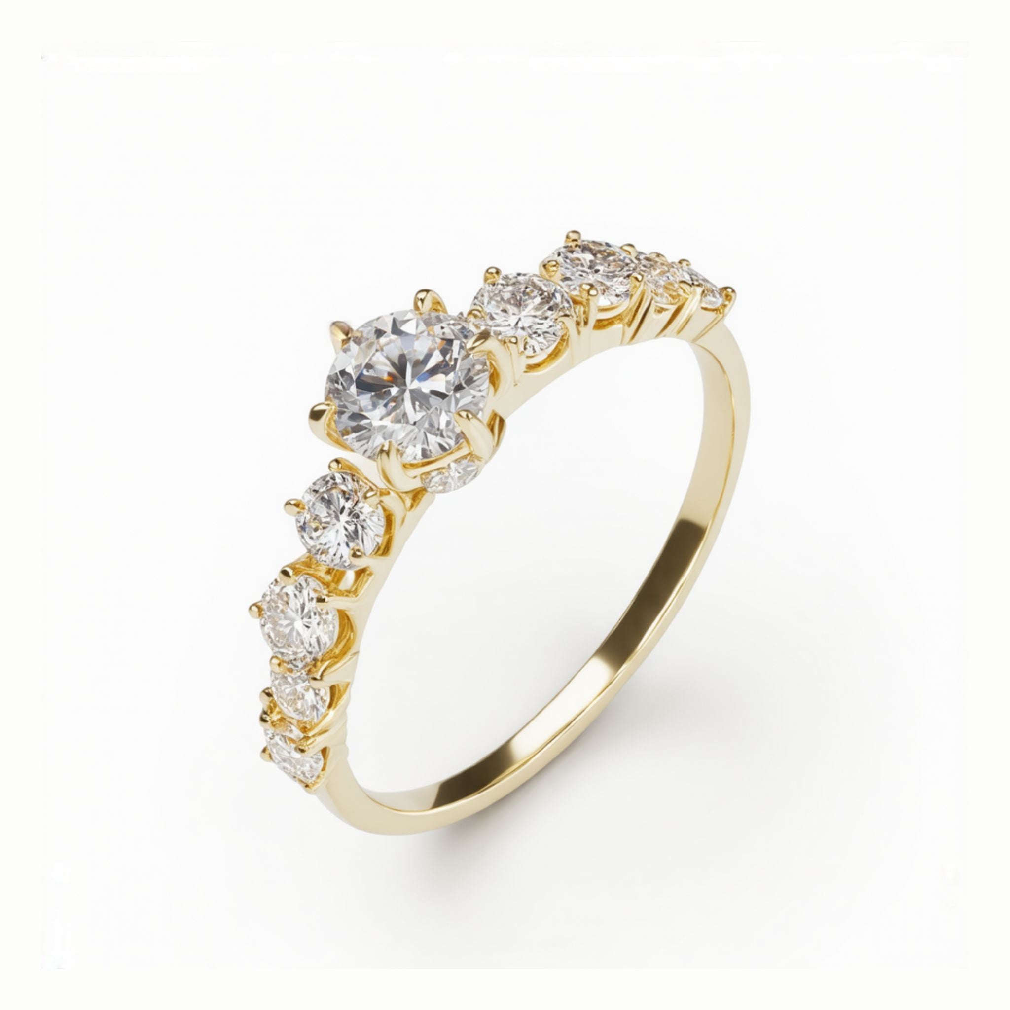 Anel Moissanite Banhado a Ouro 18k